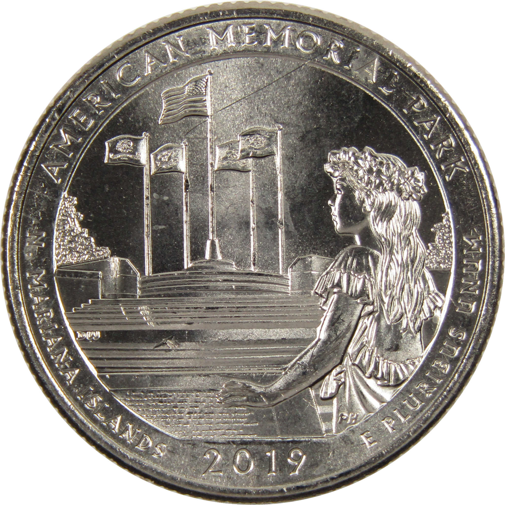 2019 P American Memorial Park National Park Quarter Uncirculated Clad