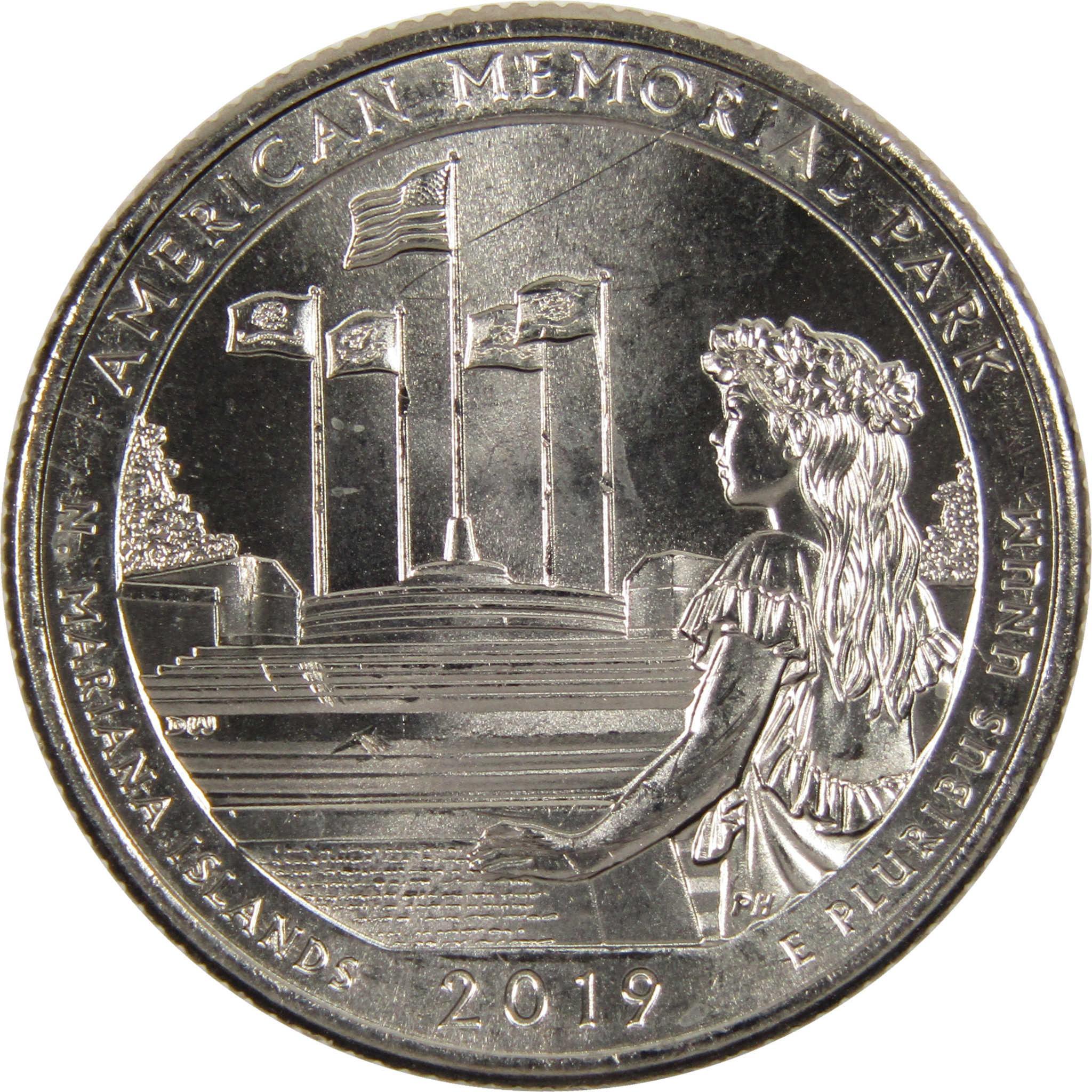 2019 P American Memorial Park National Park Quarter Uncirculated Clad