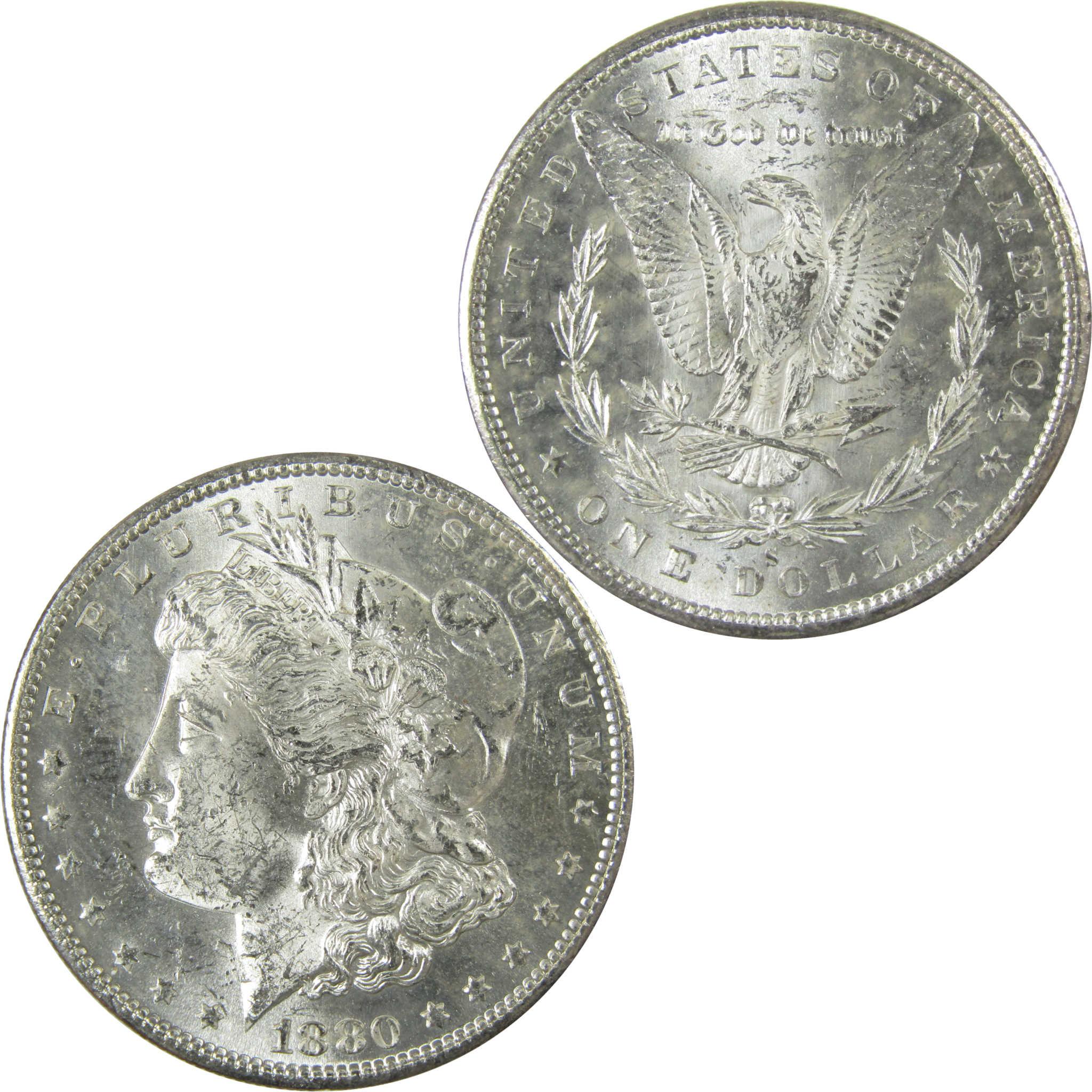 1880 S Morgan Silver Dollar Uncirculated Mint State $1 Coin SKU:I27755 - Morgan coin - Morgan silver dollar - Morgan silver dollar for sale - Profile Coins & Collectibles