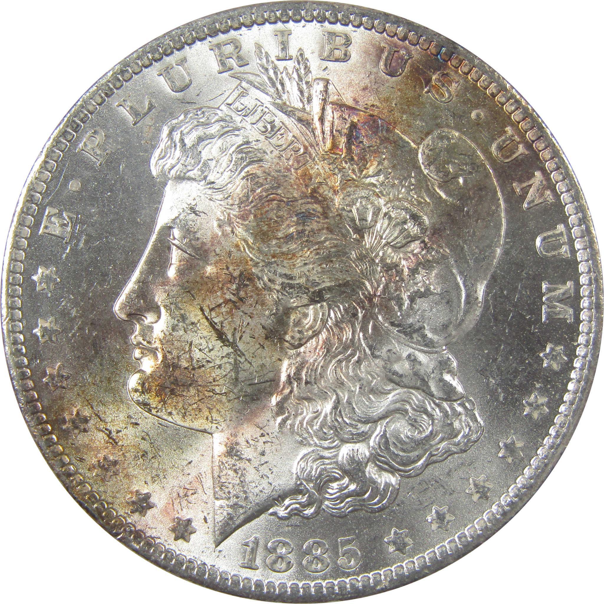 1885 O Morgan Silver Dollar Uncirculated Mint State Toned SKU:I24724