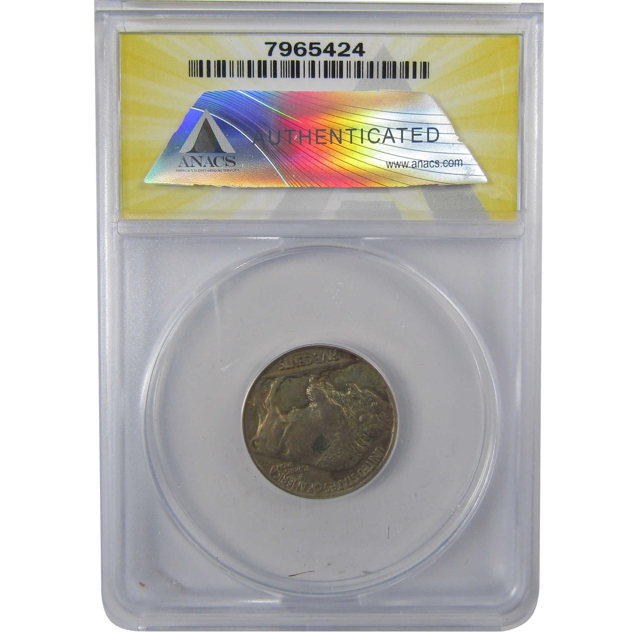 1923 Indian Head Buffalo Nickel AU 55 Details ANACS 5c Coin SKU:I25477