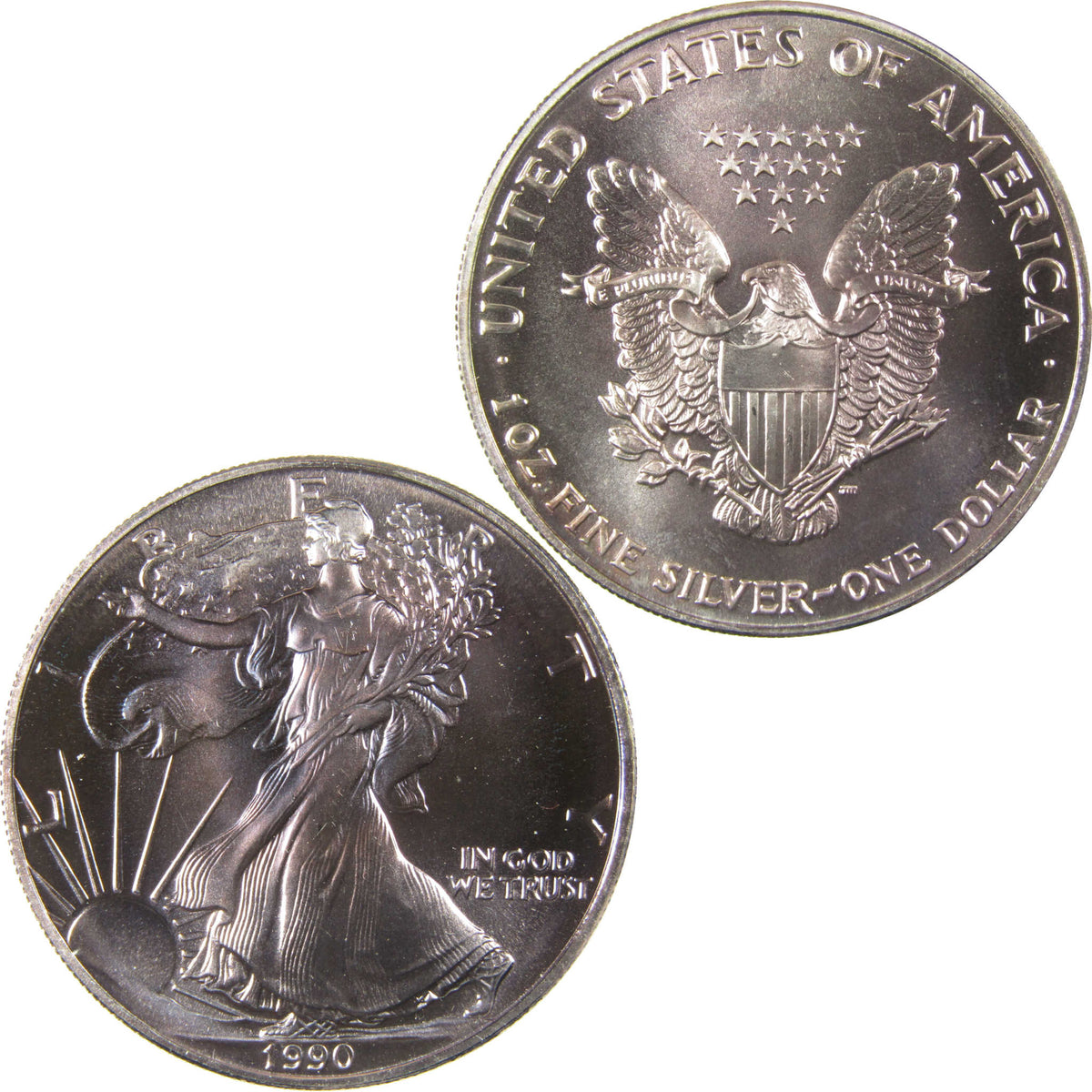1990 American Silver Eagle Uncirculated Mint State $1 Coin SKU:CP1528