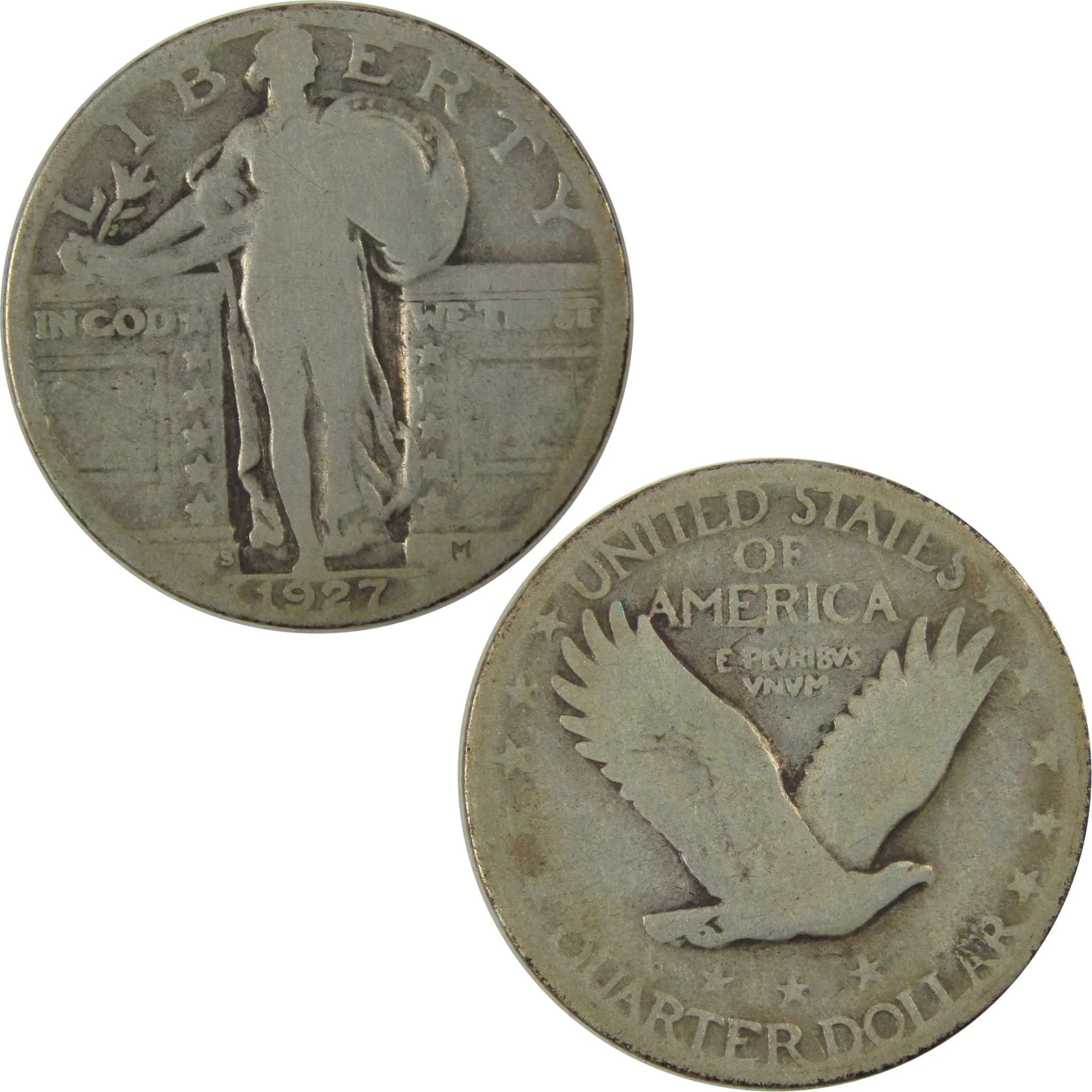 1927 S Standing Liberty Quarter G Good Silver 25c Coin SKU:I20249