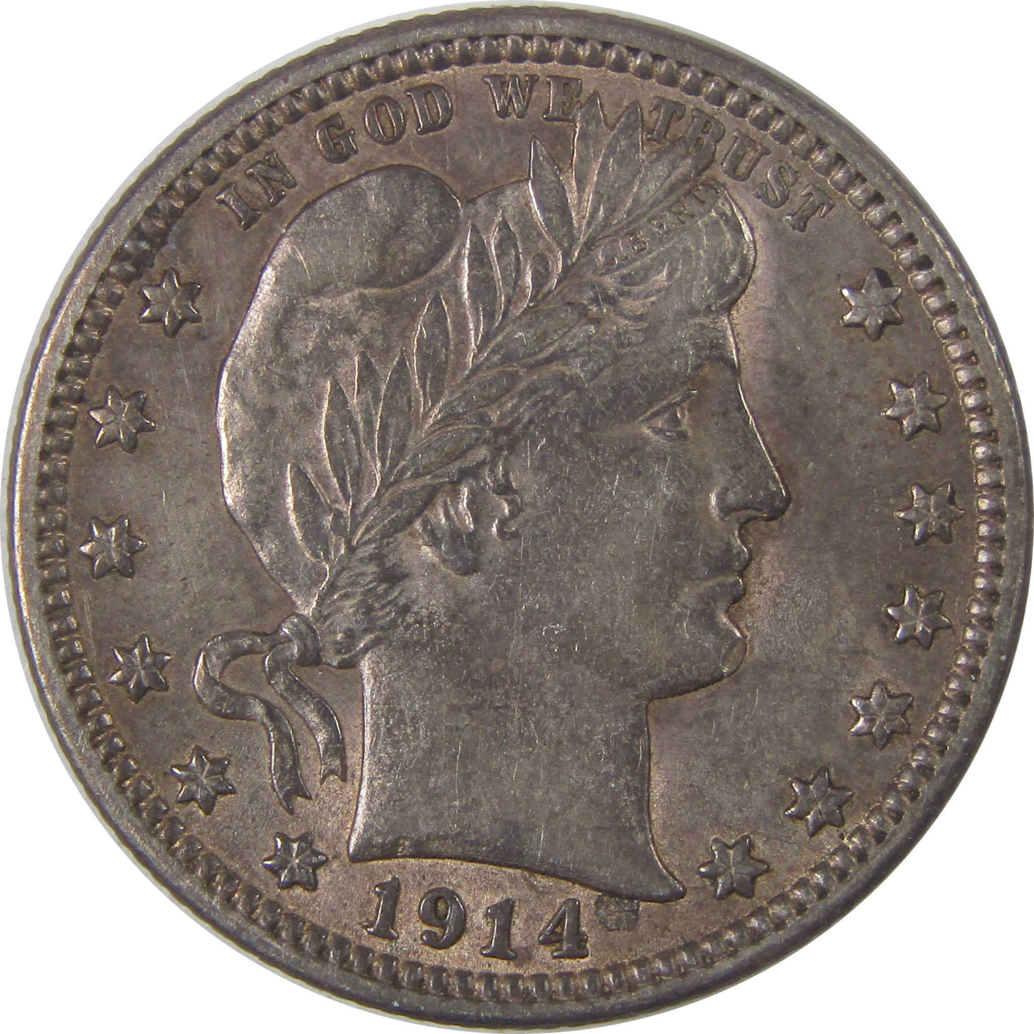 1914 Barber Quarter CH AU Choice About Uncirculated Silver SKU:I18051