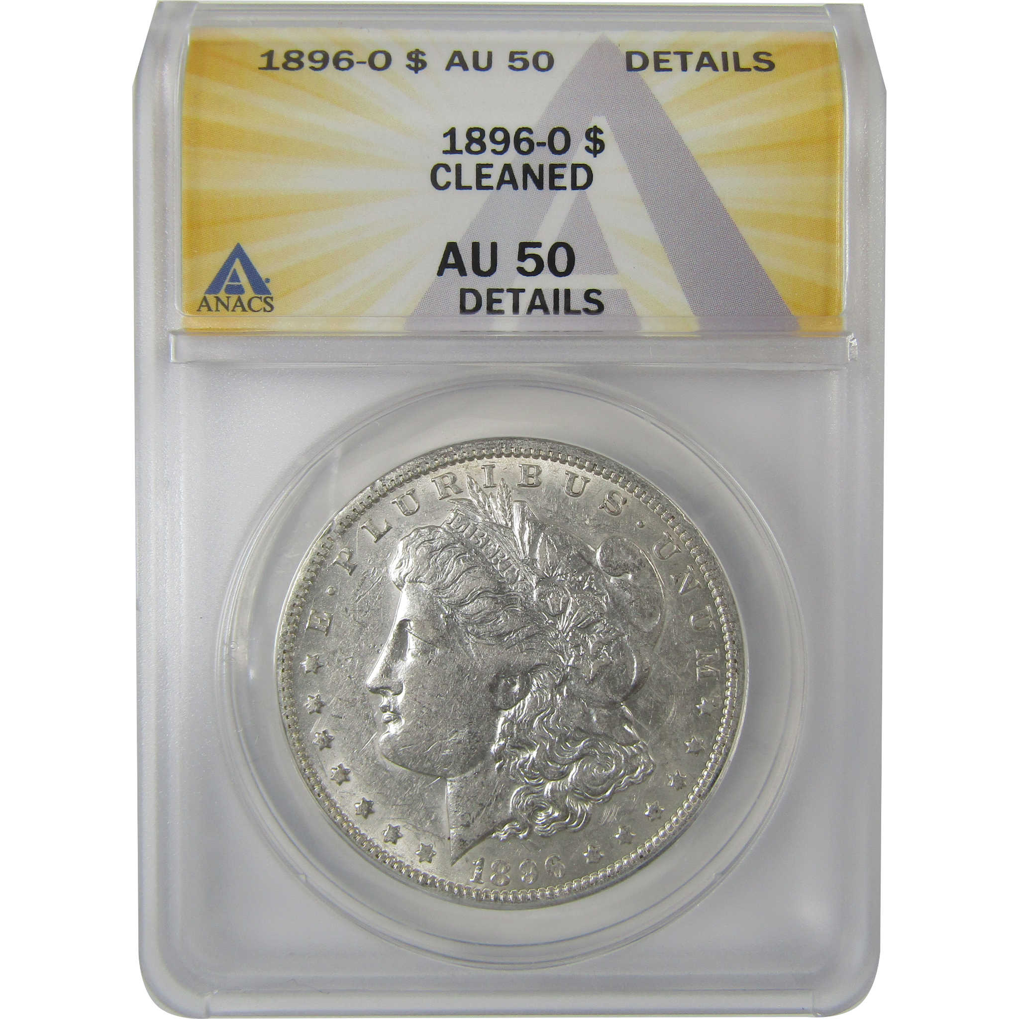 1896 O Morgan Dollar AU 50 Details ANACS Silver $1 Coin SKU:I18962 - Morgan coin - Morgan silver dollar - Morgan silver dollar for sale - Profile Coins & Collectibles