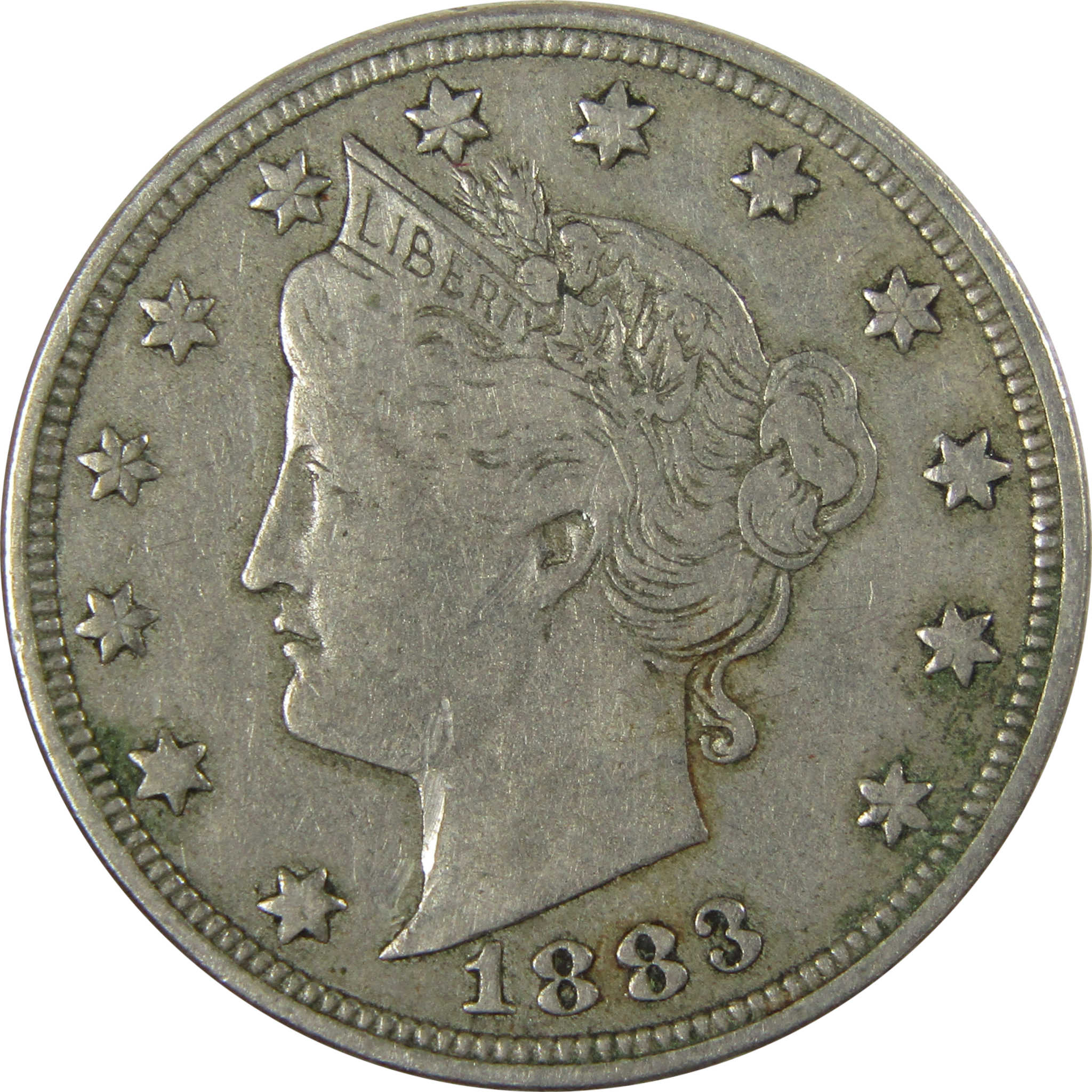 1883 No Cents Liberty Head V Nickel VF Very Fine 5c Coin SKU:I26523