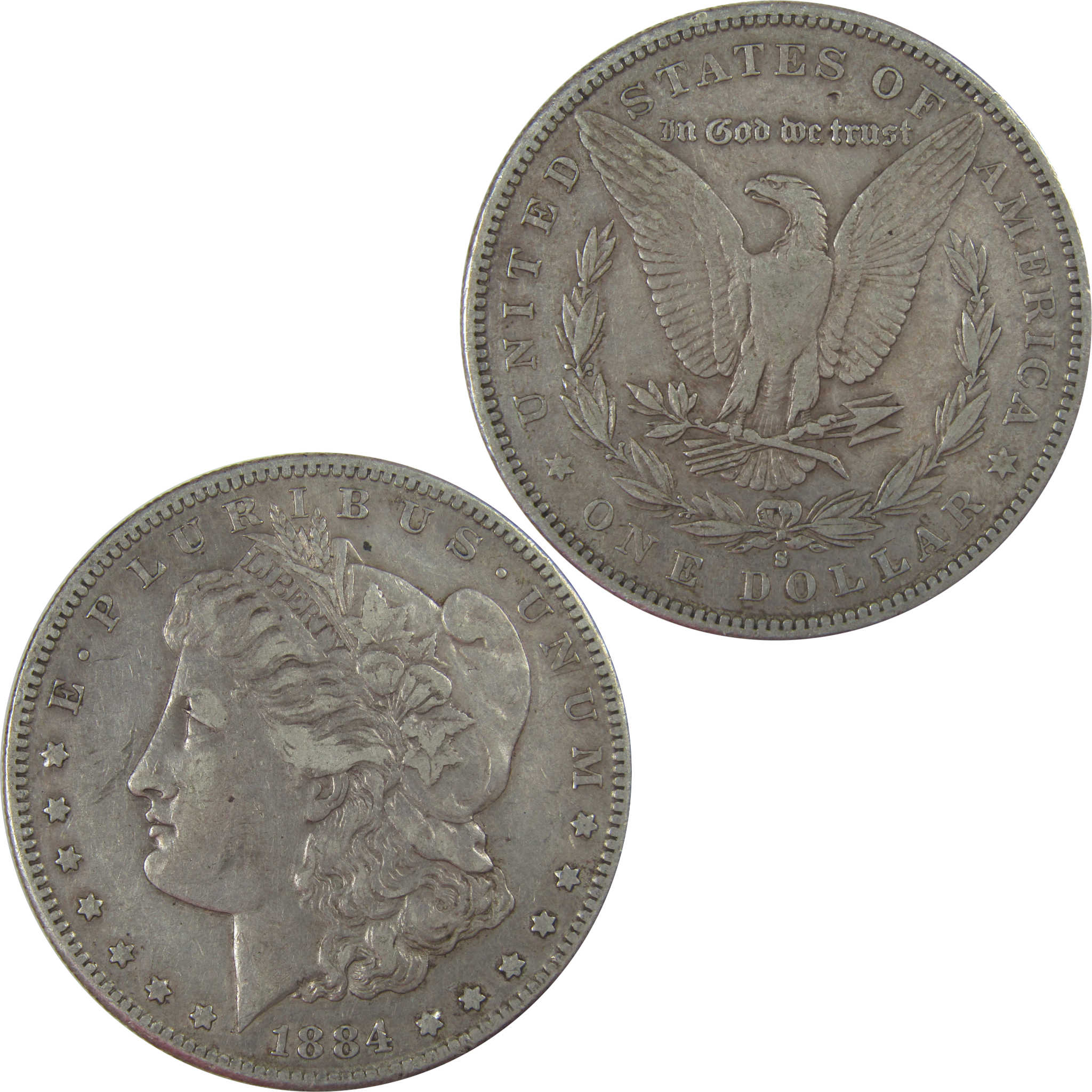 1884 S Morgan Dollar XF EF Extremely Fine Details Silver SKU:CPC1168 - Morgan coin - Morgan silver dollar - Morgan silver dollar for sale - Profile Coins & Collectibles