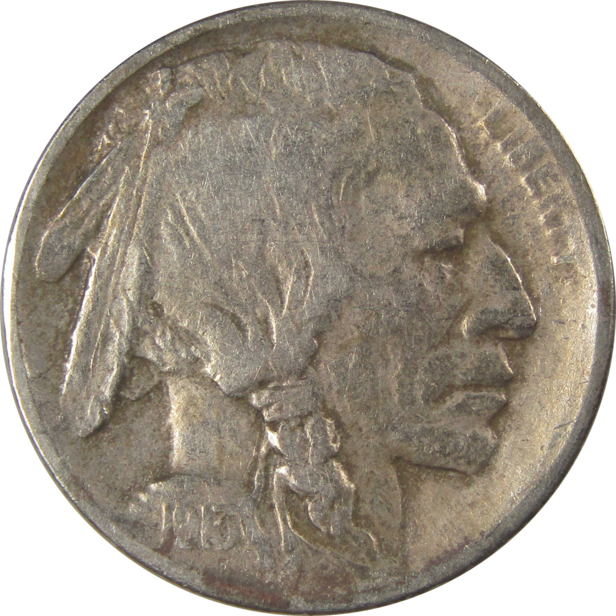 1913 S Type 1 Indian Head Buffalo Nickel F Fine Details SKU:I22918
