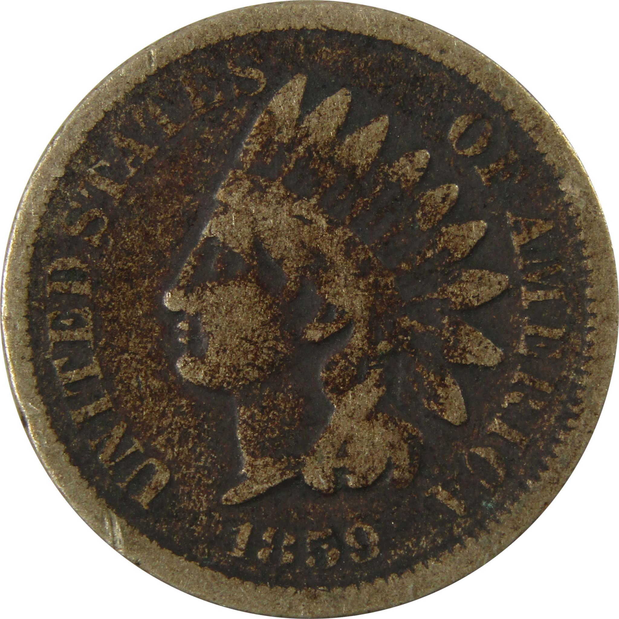 1859 Indian Head Cent AG About Good Penny 1c Coin SKU:CP1314