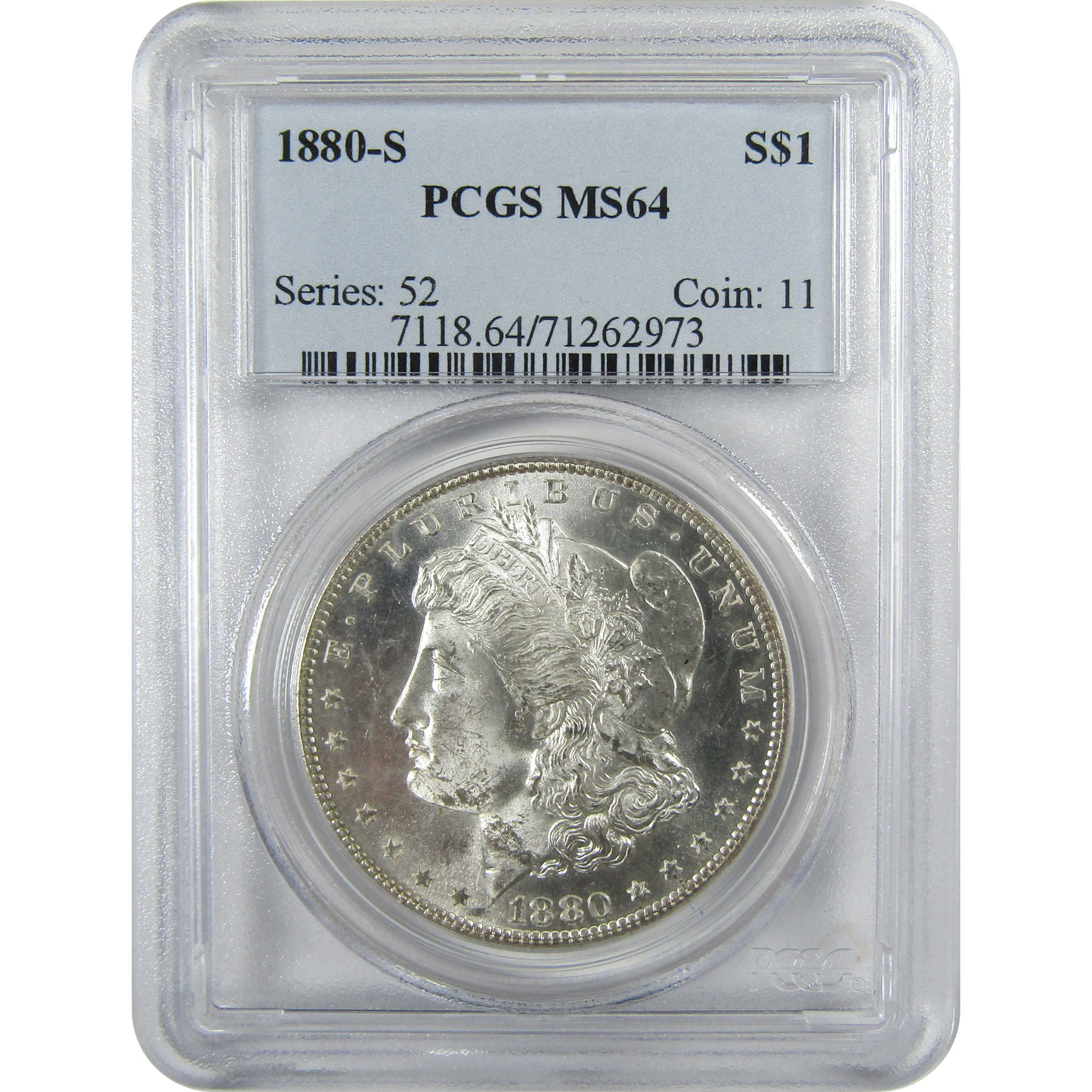 1880 S Morgan Silver Dollar MS 64 PCGS Struck Through Error SKU:CP107