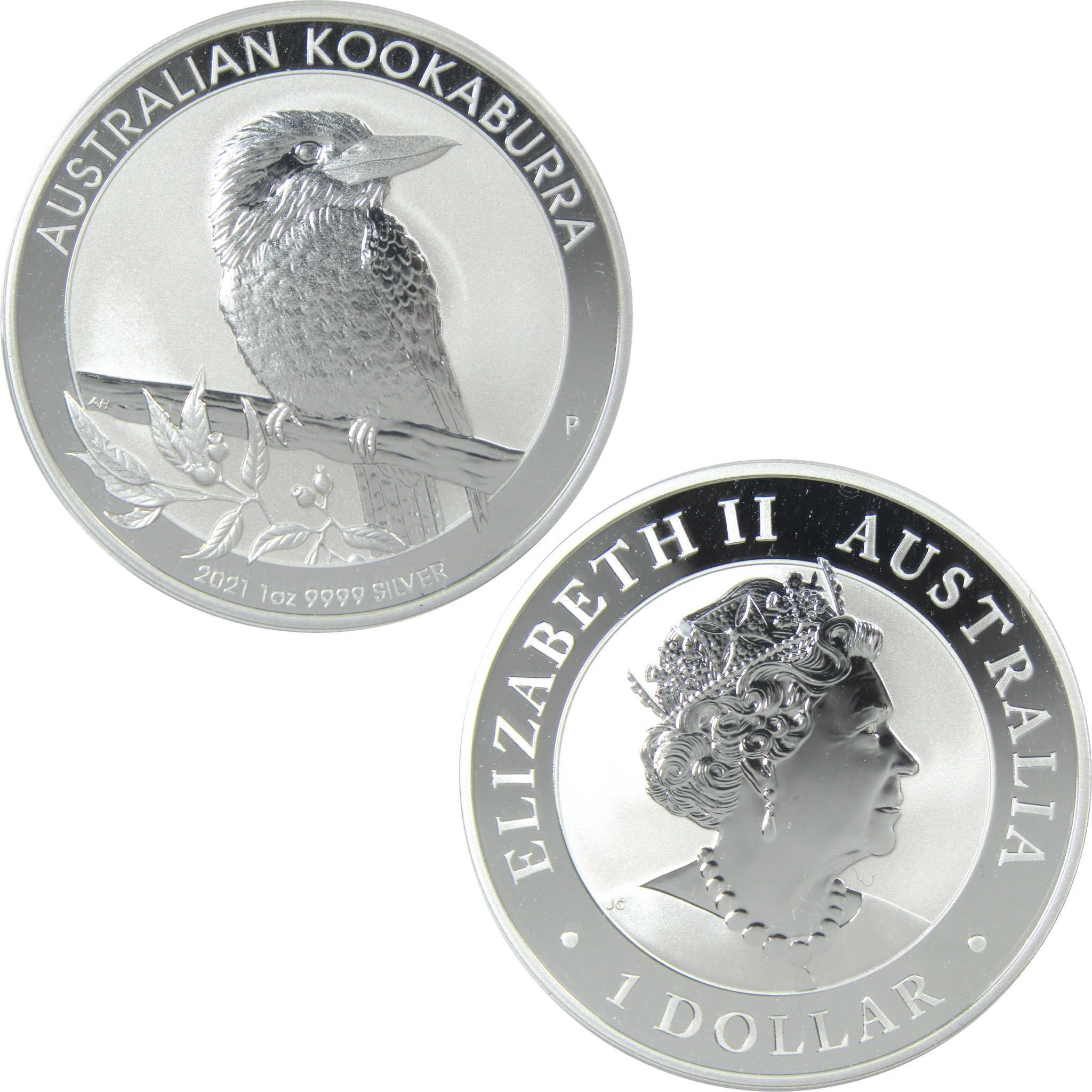 2021 Australian Kookaburra Uncirculated 1 oz .9999 Silver Bullion $1