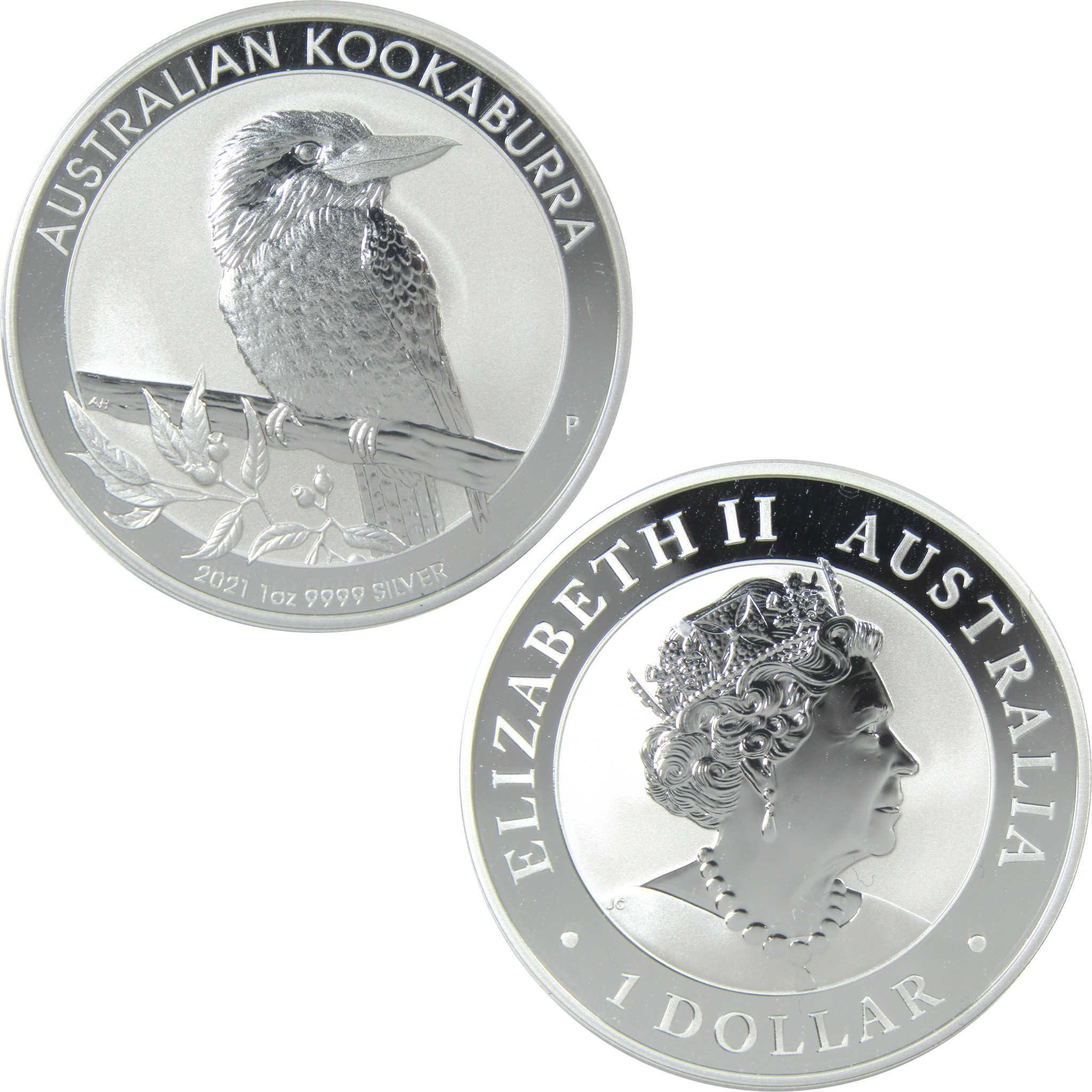 2021 Australian Kookaburra Uncirculated 1 oz .9999 Silver Bullion $1