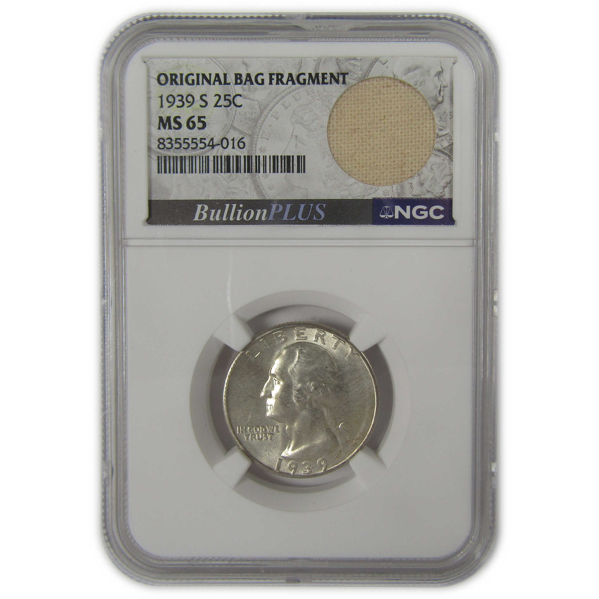 1939 S Washington Quarter MS 65 NGC Original Bag Fragment SKU:I22599