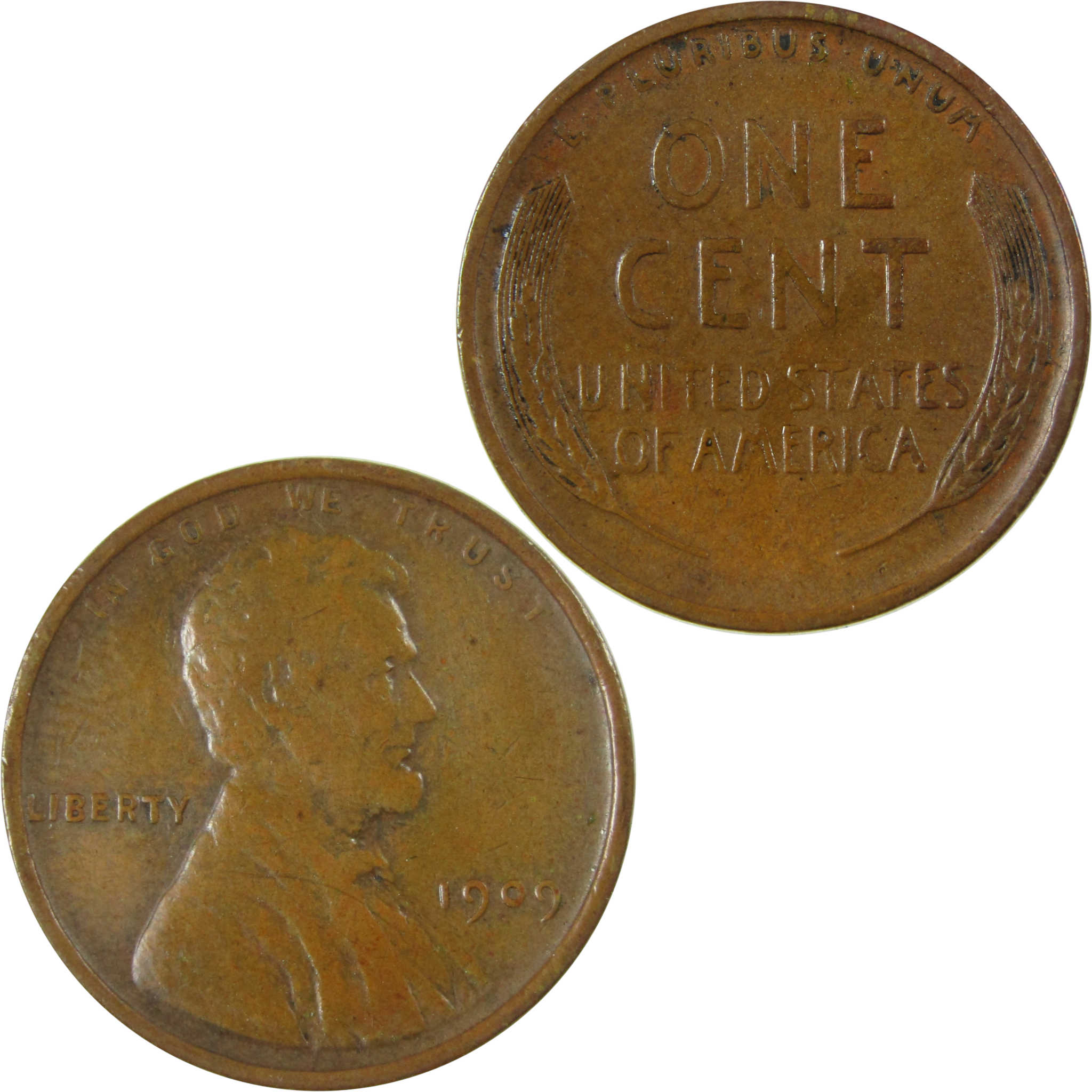 1909 Lincoln Wheat Cent F Fine Details Penny 1c Coin SKU:I26341