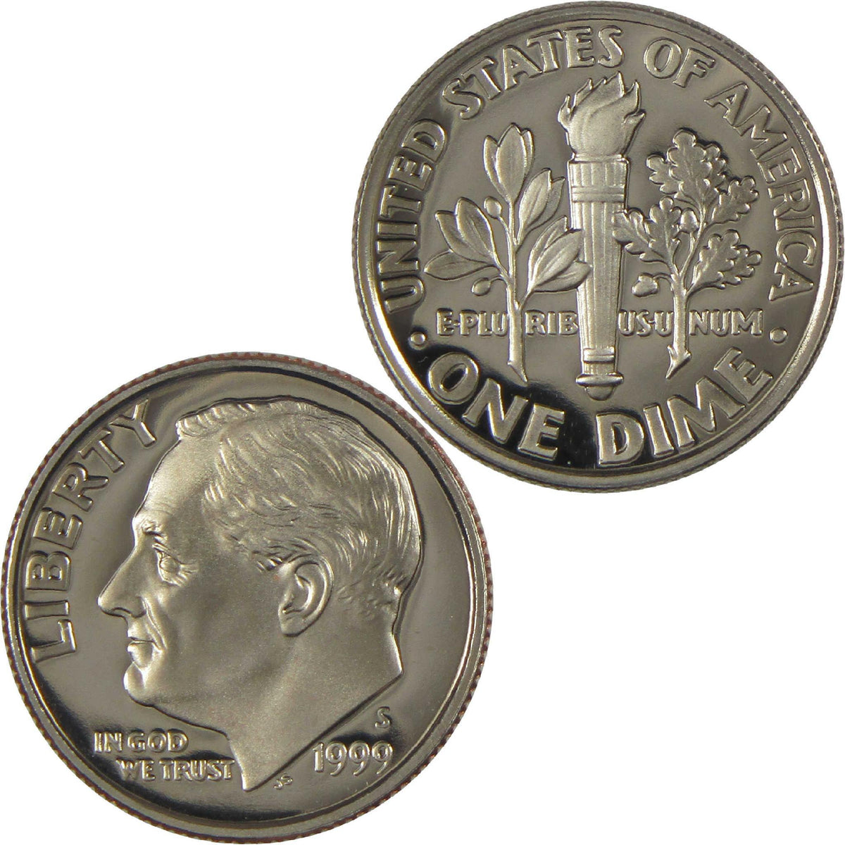 1999 S Roosevelt Dime Clad Proof 10c Coin Collectible