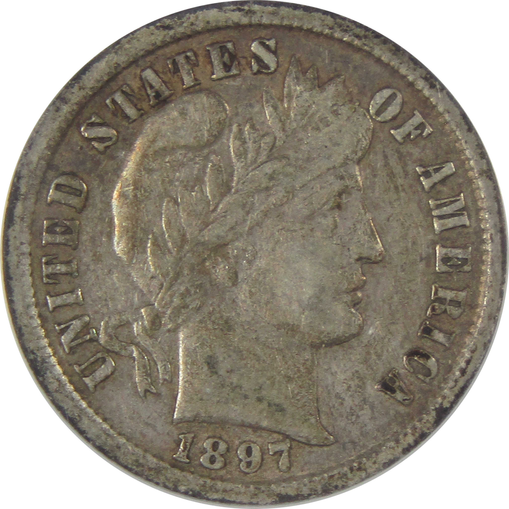 1897 Barber Dime VF 25 ANACS Silver 10c Coin SKU:CP136