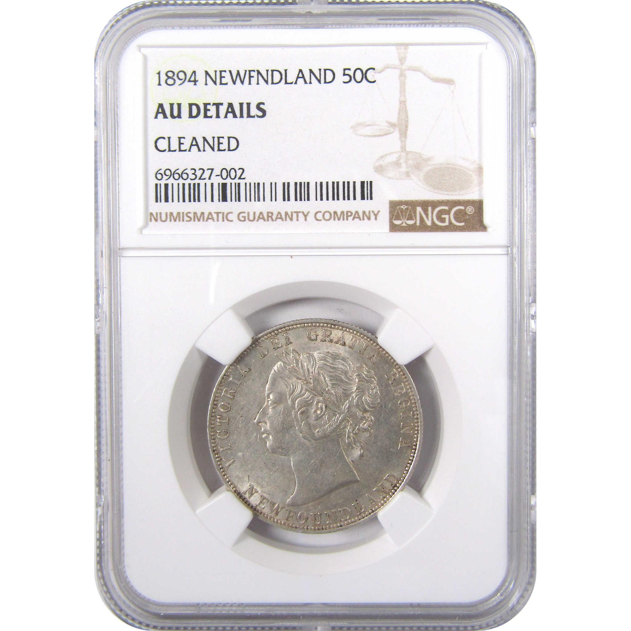 1894 Newfoundland Victoria Half Dollar AU Details NGC SKU:CPC0234