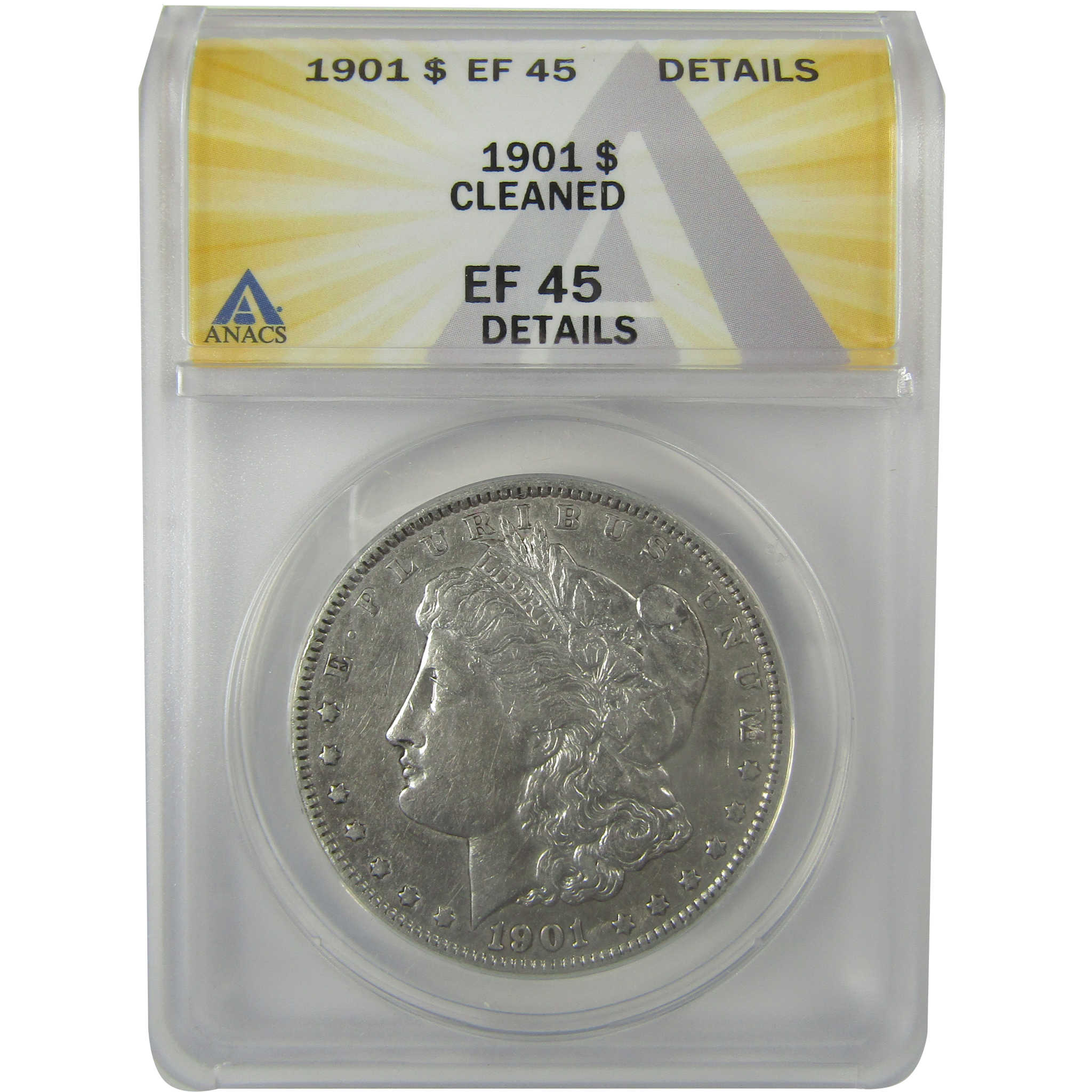 1901 Morgan Dollar EF 45 Details ANACS Silver $1 Coin SKU:I21258 - Morgan coin - Morgan silver dollar - Morgan silver dollar for sale - Profile Coins & Collectibles