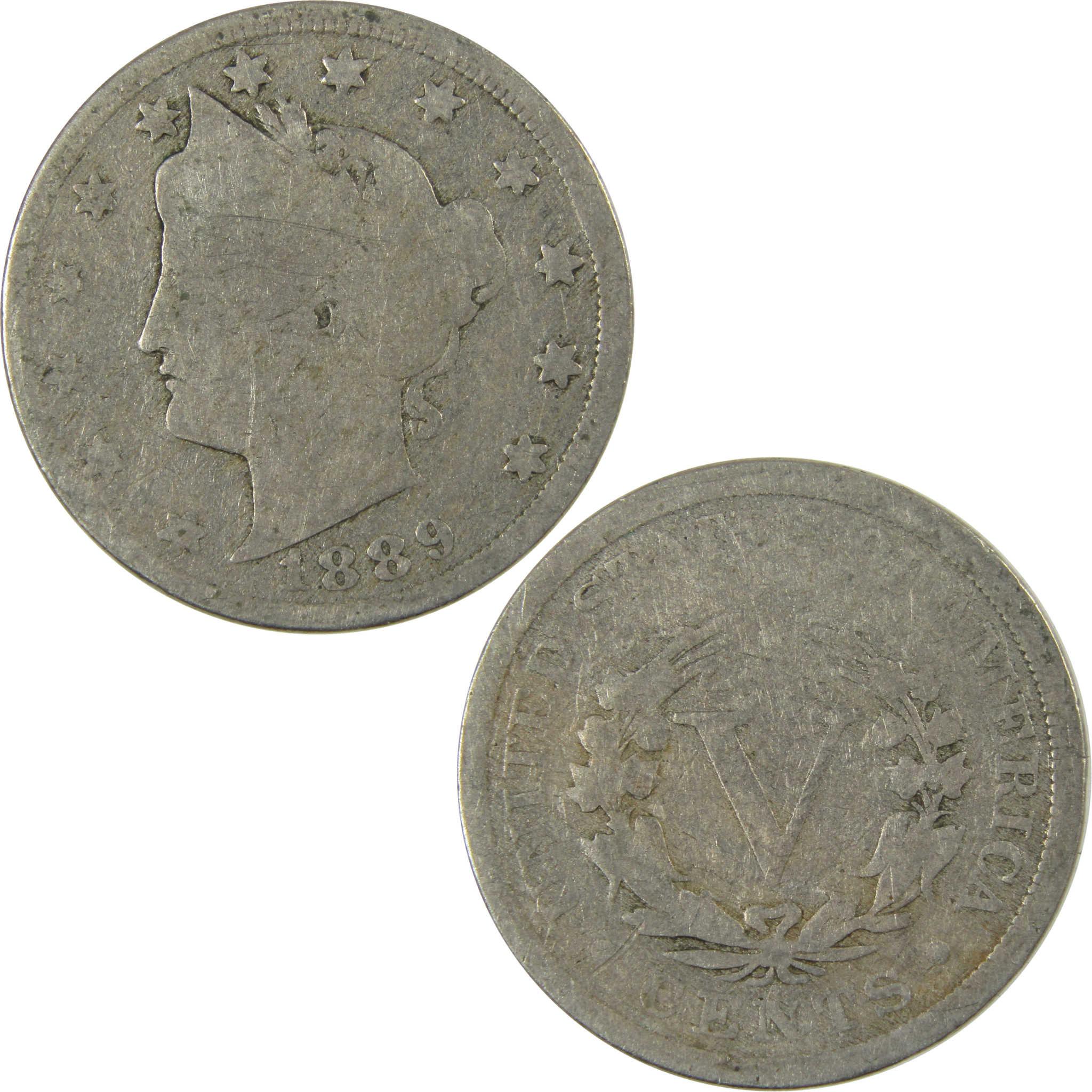 1889 Liberty Head V Nickel AG About Good 5c Coin SKU:I27227