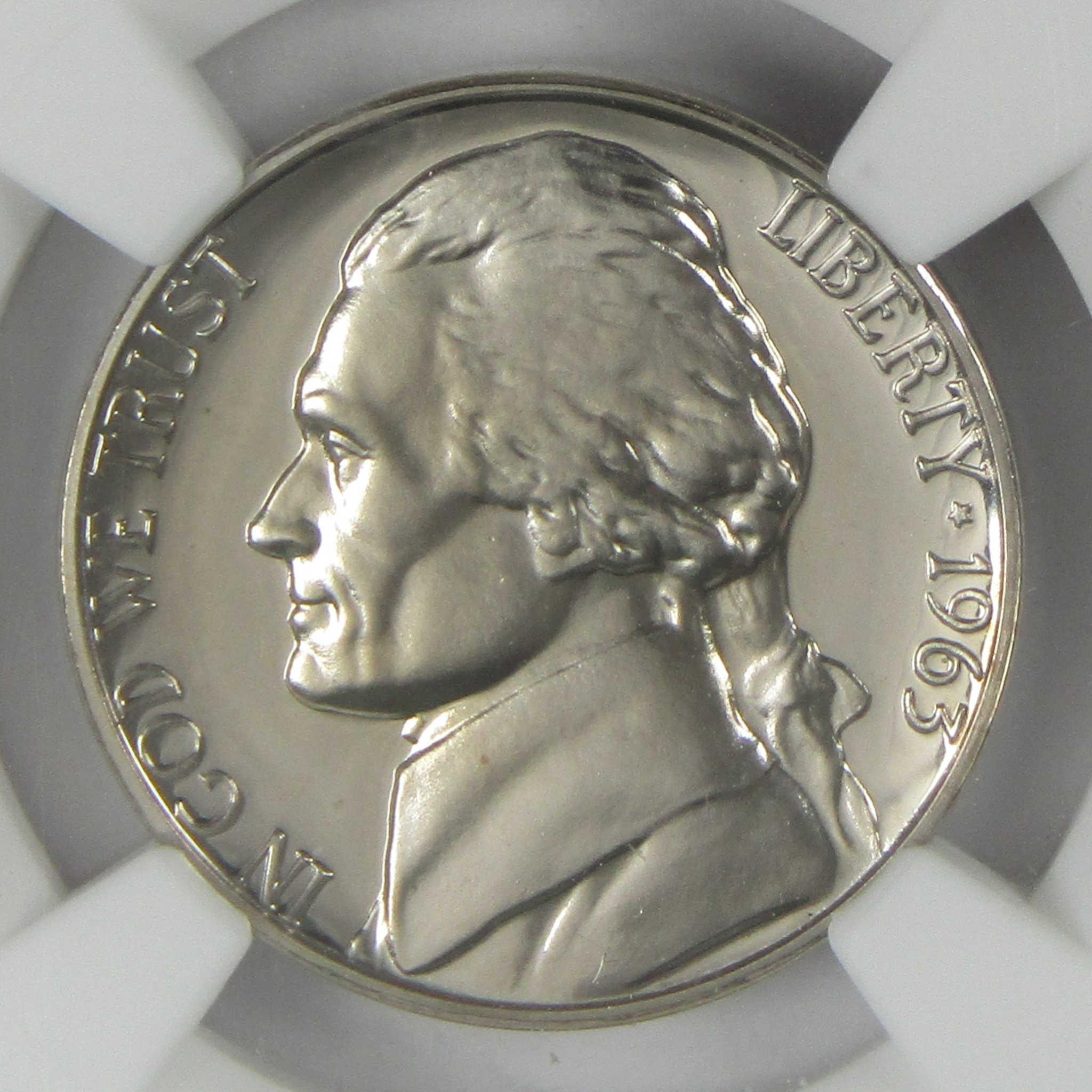 1963 Jefferson Nickel PF 69 NGC Proof 5c Coin Collectible SKU:I27331