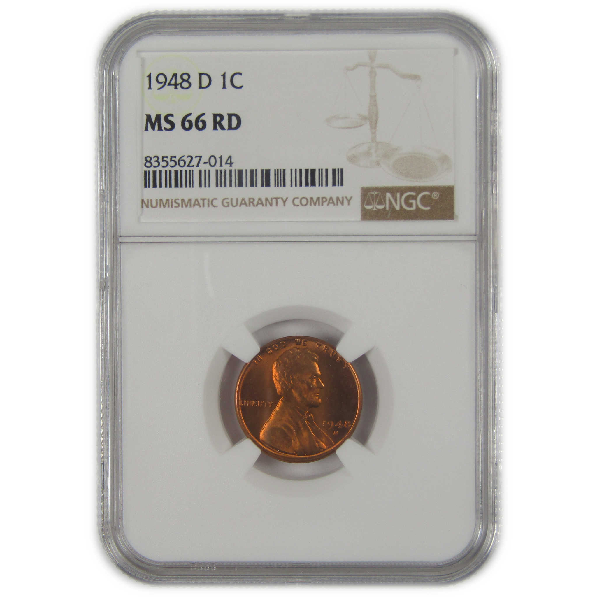 1948 D Lincoln Wheat Cent MS 66 RD NGC Penny Uncirculated SKU:I22639