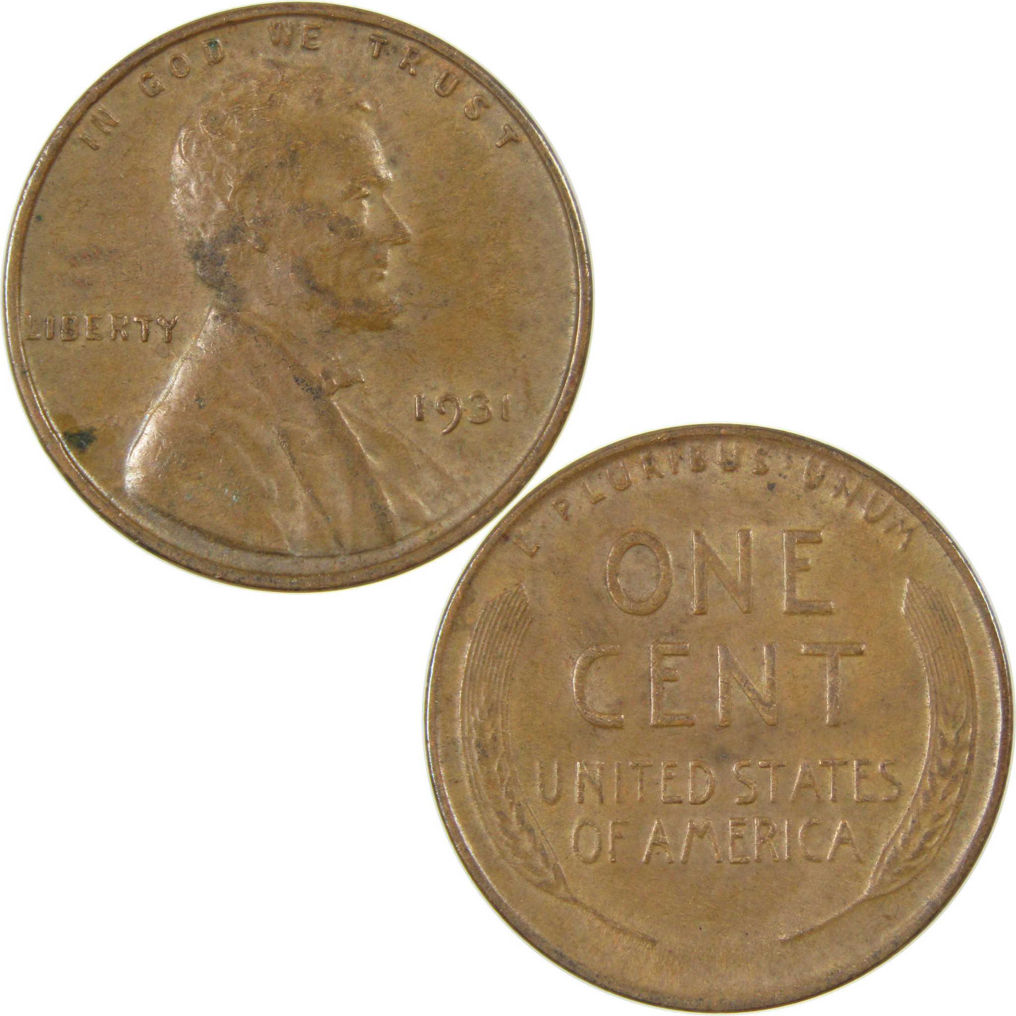 1931 Lincoln Wheat Cent XF EF Extremely Fine Penny 1c Coin SKU:I27291