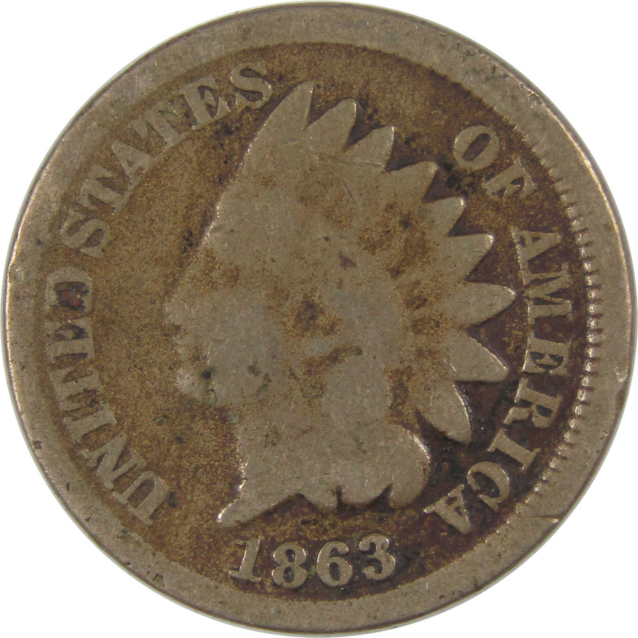1863 Indian Head Cent G Good Penny 1c Coin SKU:I23266