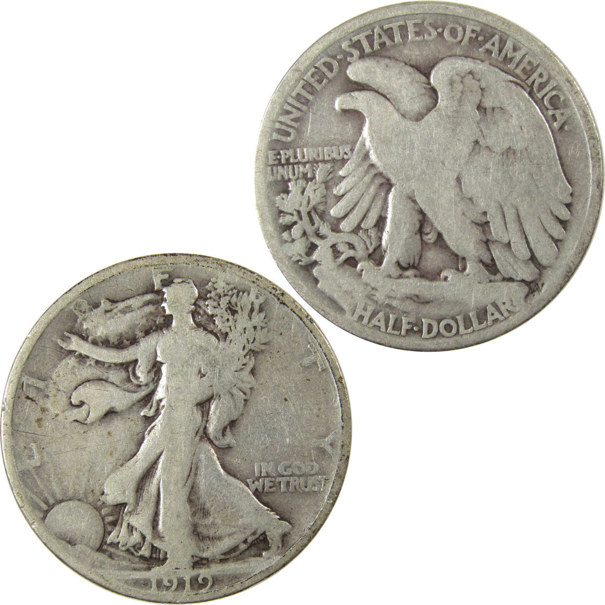 1919 Liberty Walking Silver Half Dollar VG Very Good Coin SKU:I22773