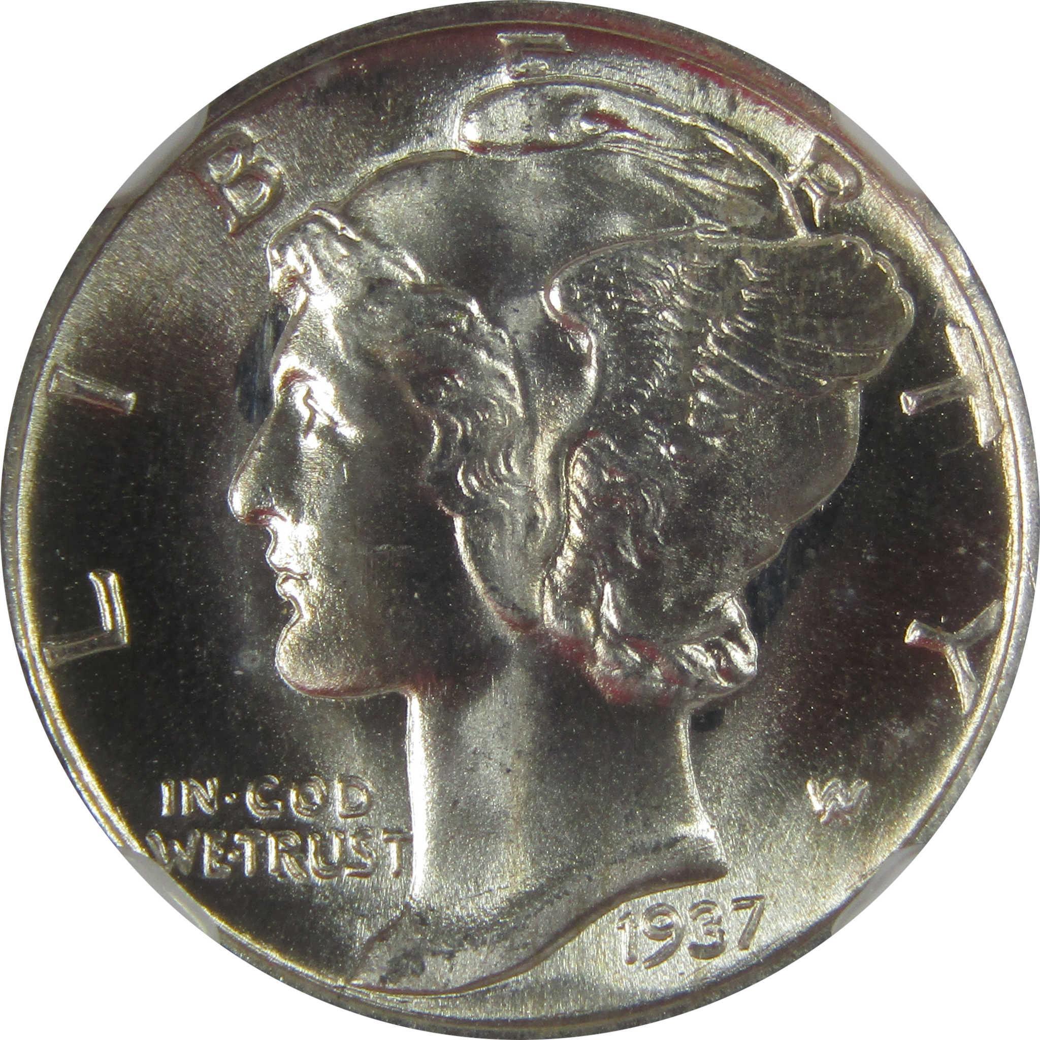 1937 S Mercury Dime MS 66 FB NGC Silver Uncirculated SKU:I23193