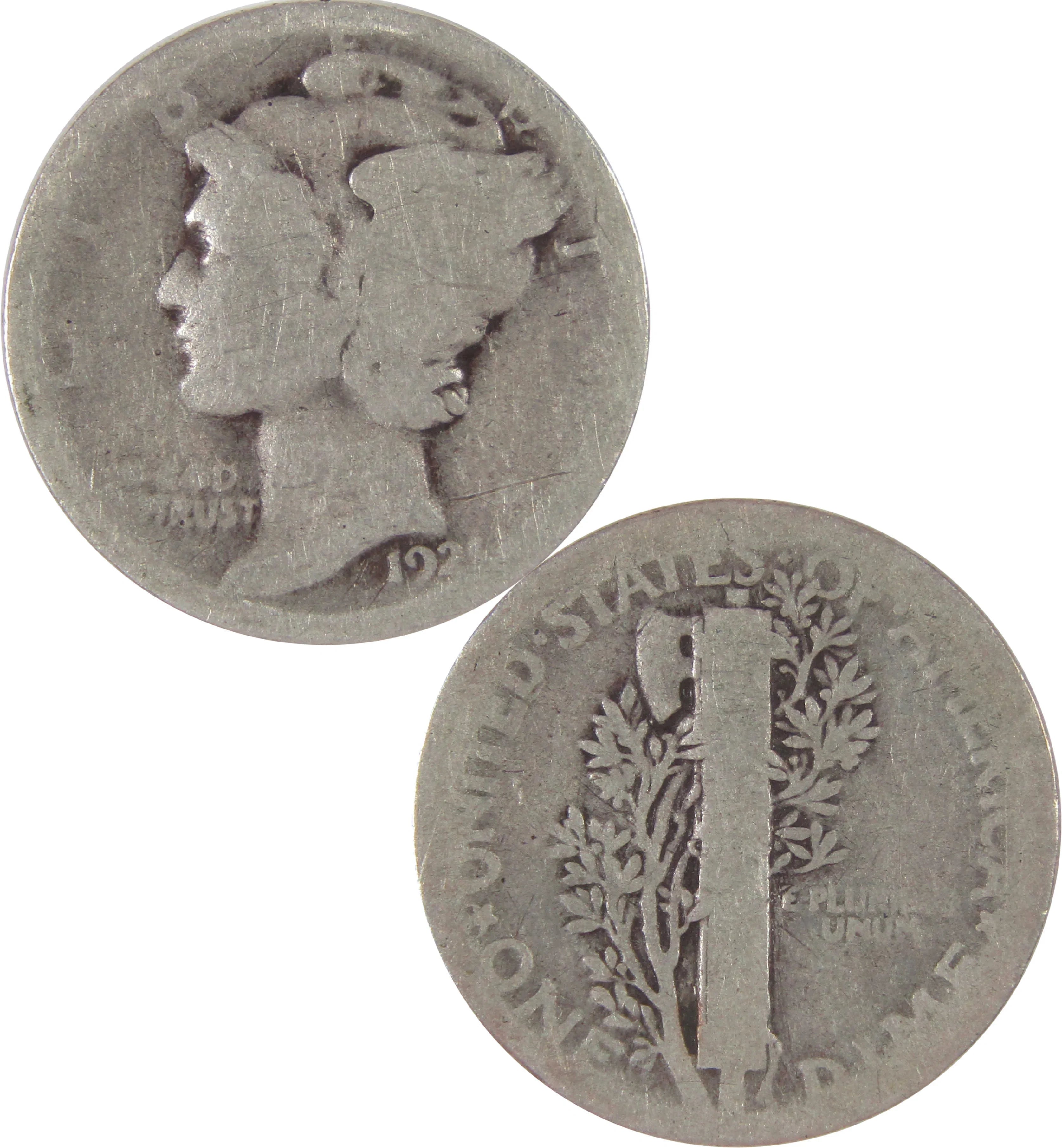 1921 Mercury Dime AG About Good Silver 10c Coin SKU:CPC9807