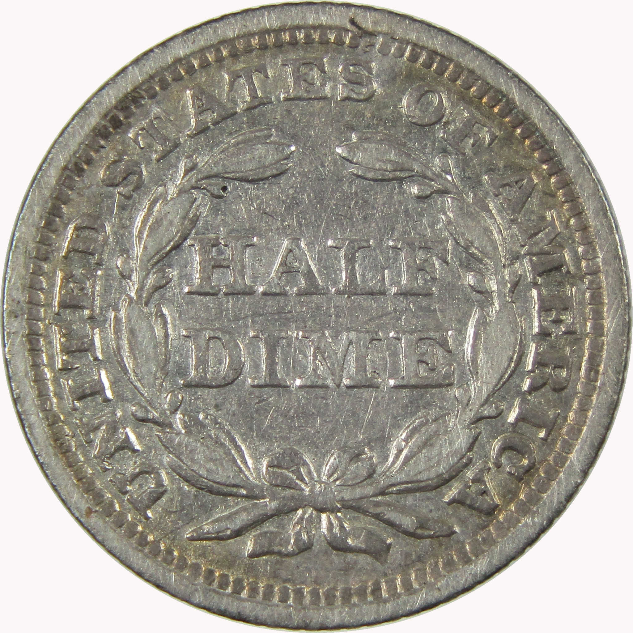 1843 Seated Liberty Silver Half Dime VF Very Fine 5c Coin Collectible