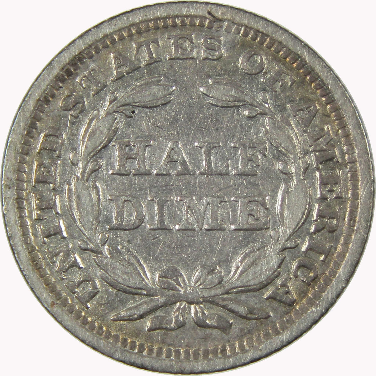 1843 Seated Liberty Silver Half Dime VF Very Fine 5c Coin Collectible