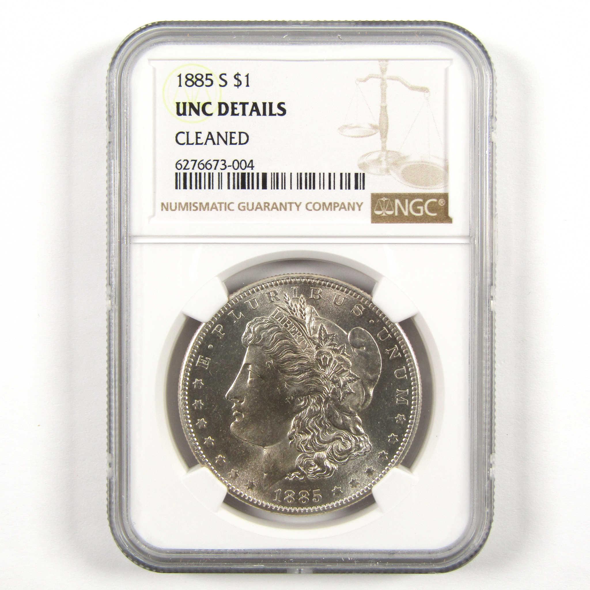 1885 S Morgan Dollar Uncirculated Details NGC Silver $1 SKU:CPC6001 - Morgan coin - Morgan silver dollar - Morgan silver dollar for sale - Profile Coins & Collectibles