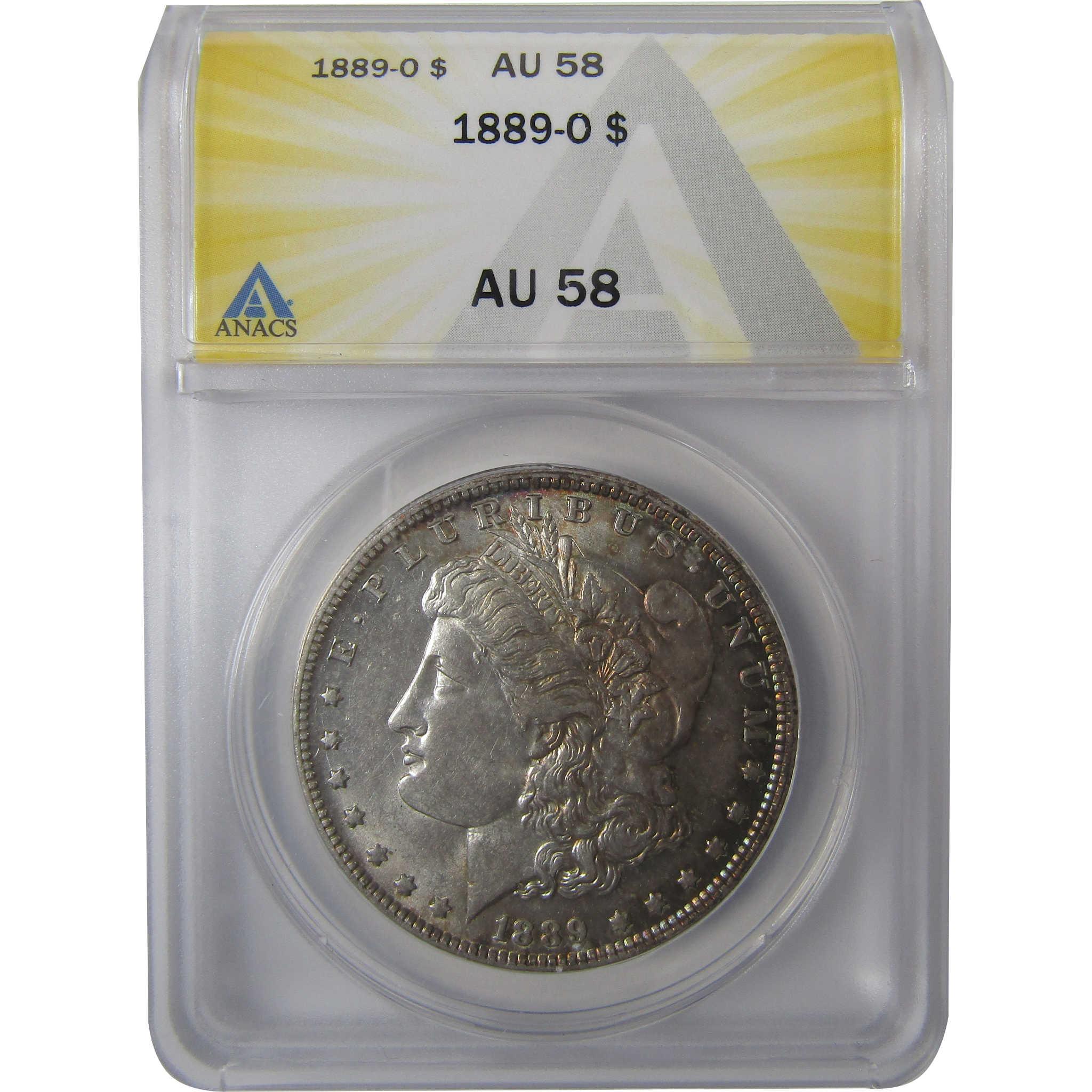1889 O Morgan Silver Dollar AU 58 ANACS $1 Coin SKU:I24989 - Morgan coin - Morgan silver dollar - Morgan silver dollar for sale - Profile Coins & Collectibles