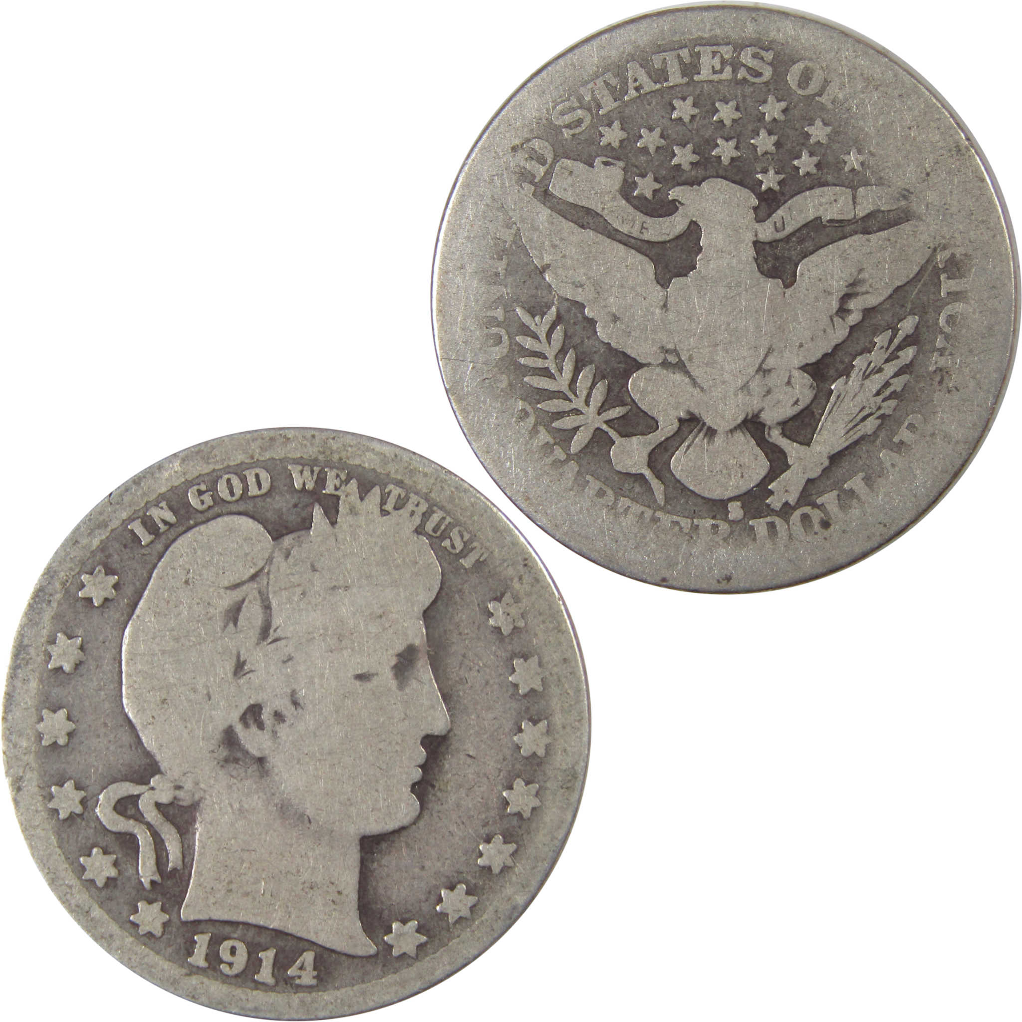 1914 S Barber Quarter AG About Good Silver 25c Coin SKU:I18079