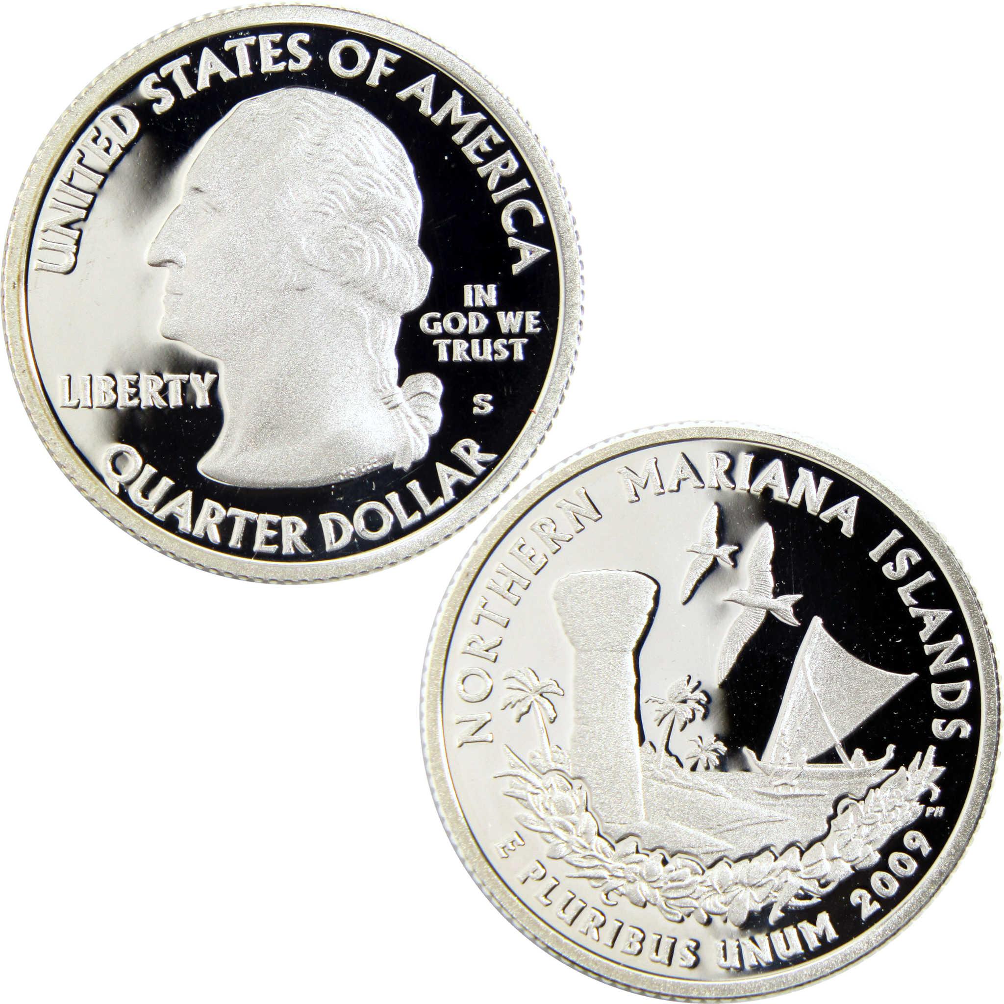 2009 Northern Mariana Islands quarter dollar collectible coin, obverse and reverse sides