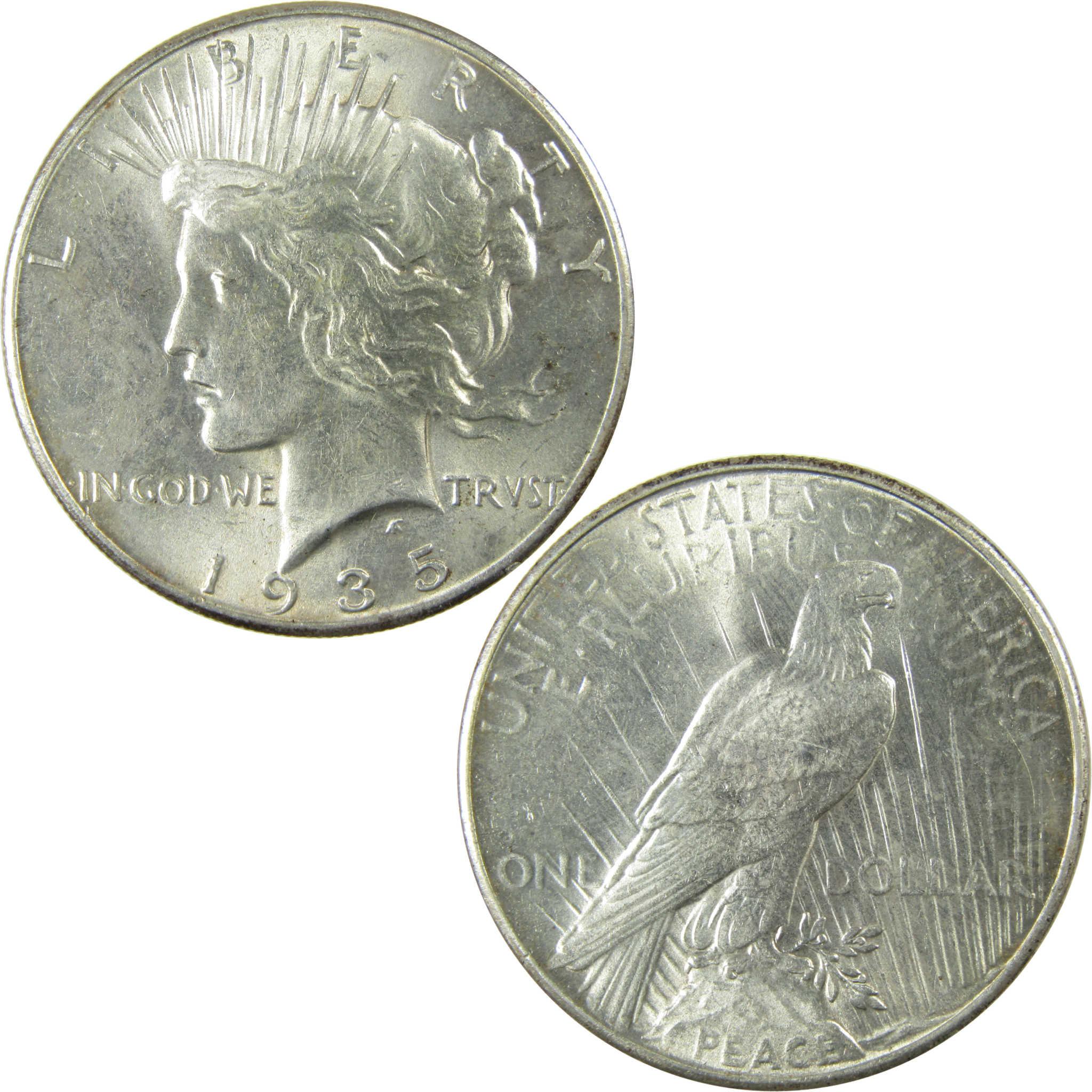 1935 Peace Silver Dollar Borderline Uncirculated Details SKU:I27518