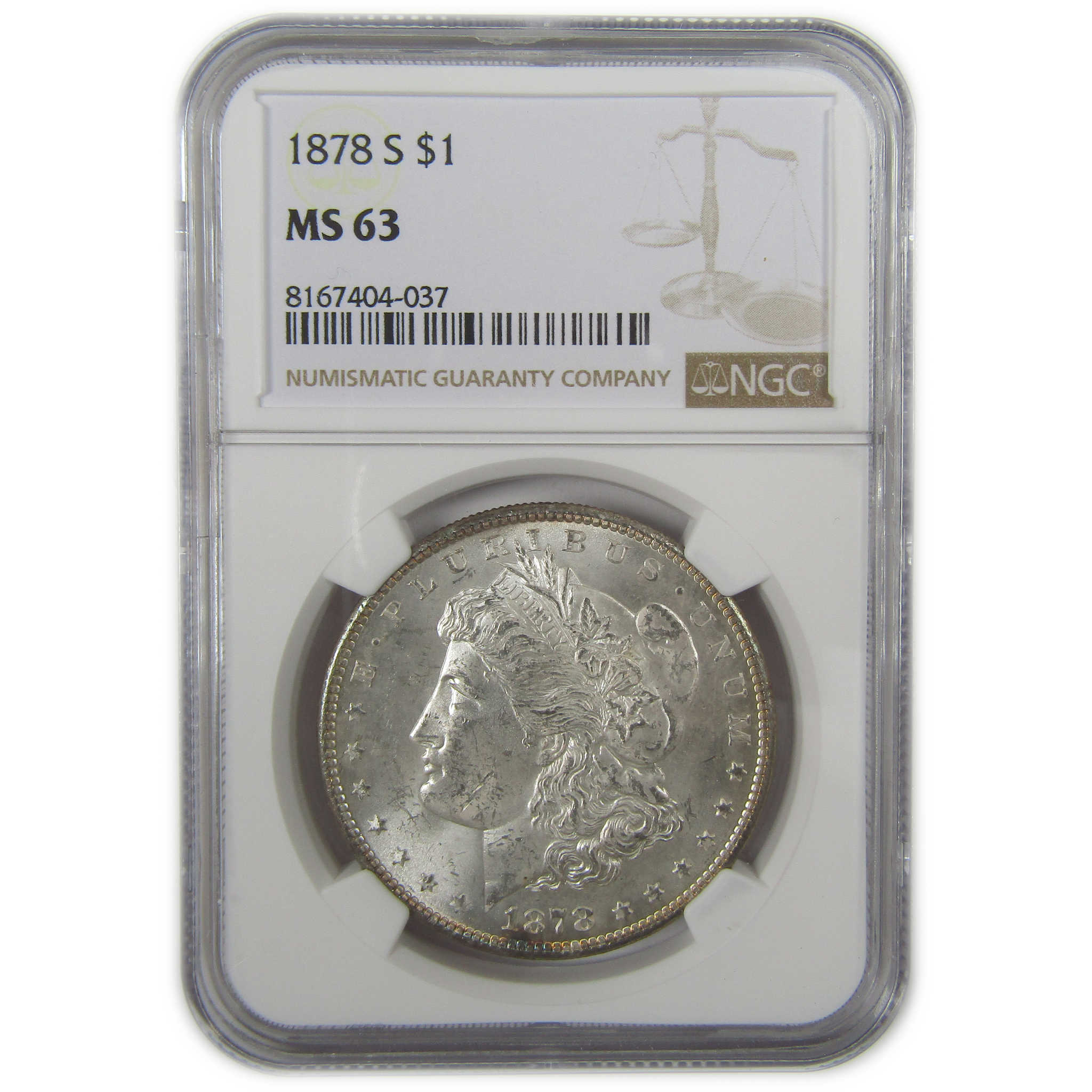 1878 S Morgan Dollar MS 63 NGC Silver Uncirculated $1 Coin SKU:I20017 - Morgan coin - Morgan silver dollar - Morgan silver dollar for sale - Profile Coins & Collectibles