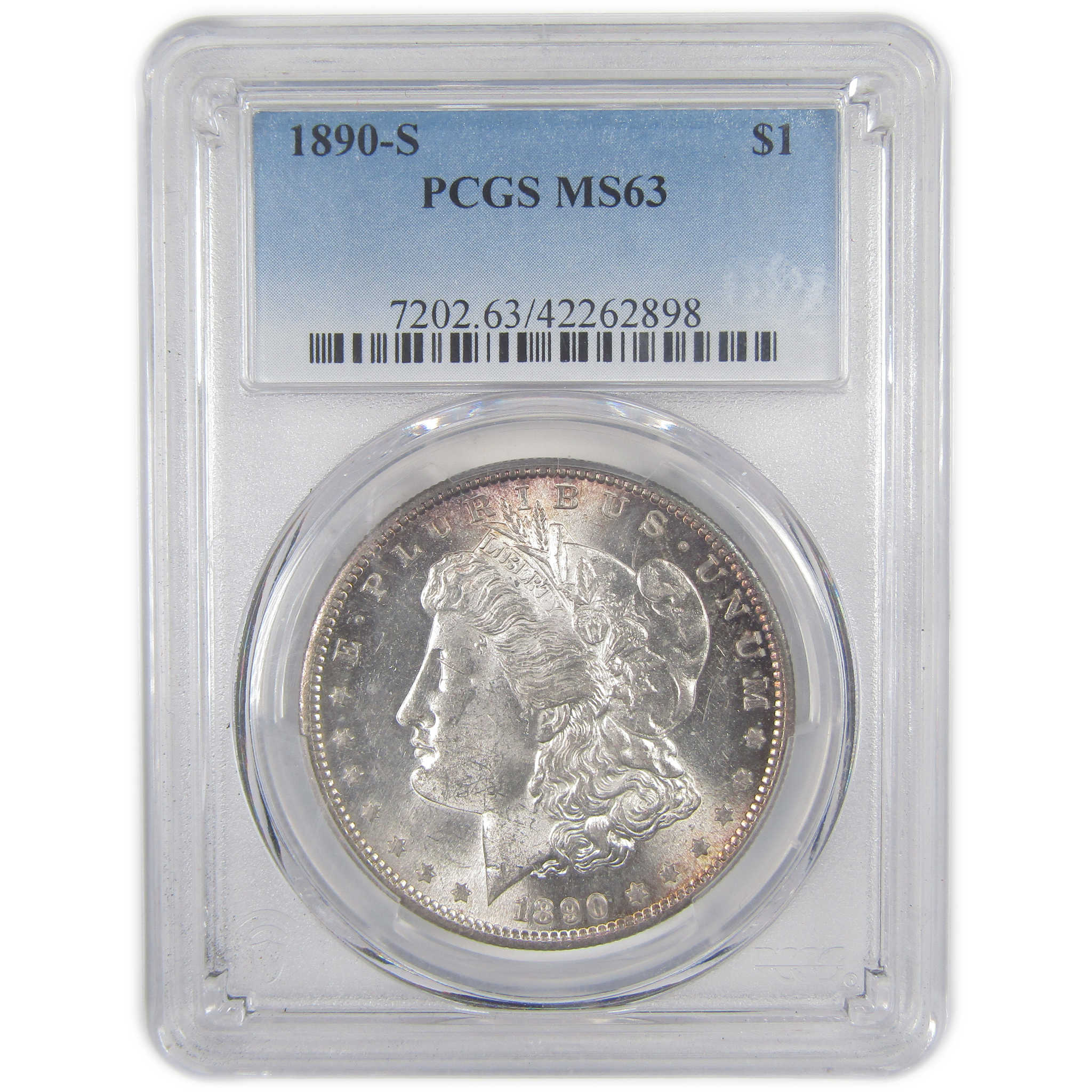 1890 S Morgan Dollar MS 63 PCGS Silver Uncirculated Toned SKU:I16766