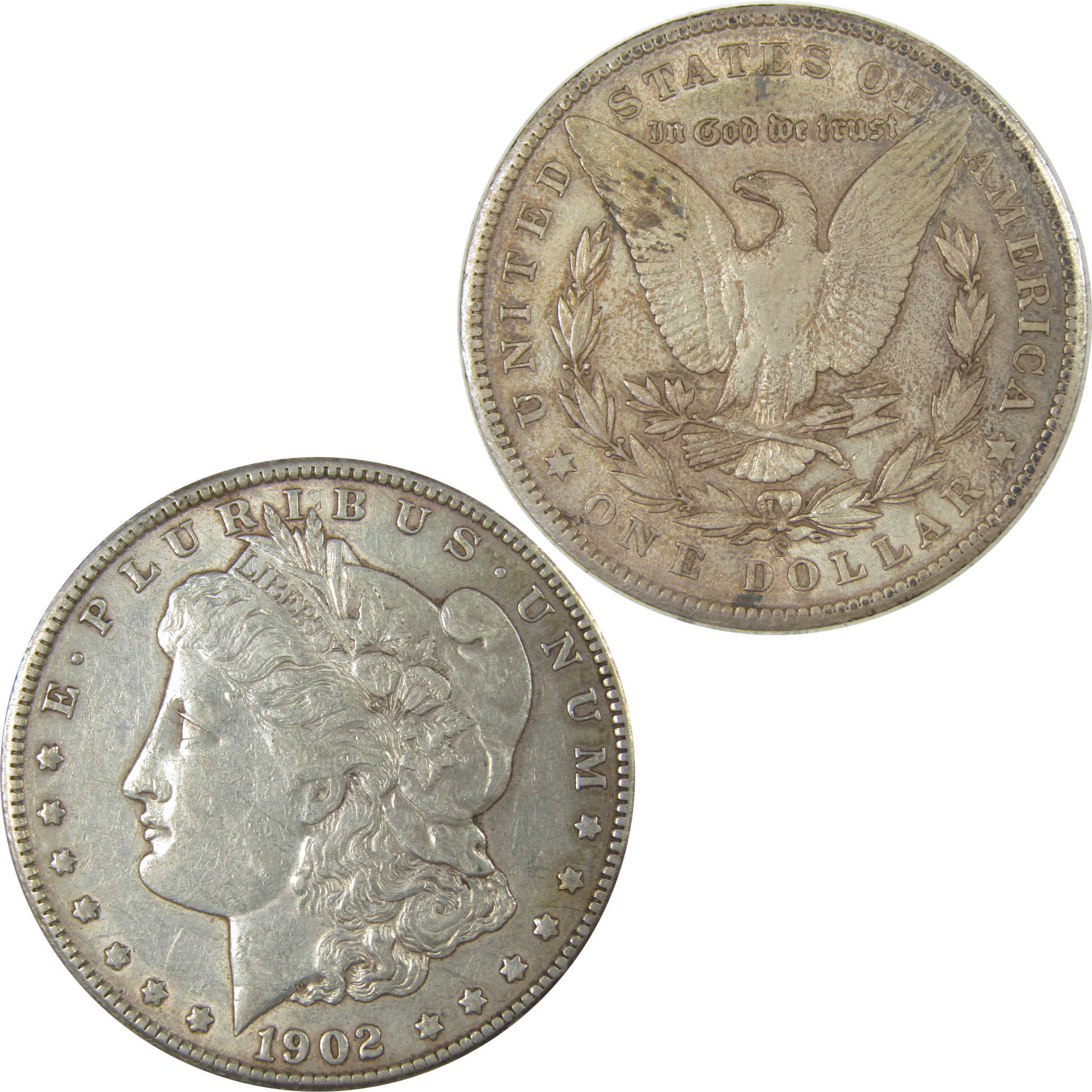 1902 S Morgan Dollar XF EF Extremely Fine Silver $1 Coin SKU:CPC1015 - Morgan coin - Morgan silver dollar - Morgan silver dollar for sale - Profile Coins & Collectibles