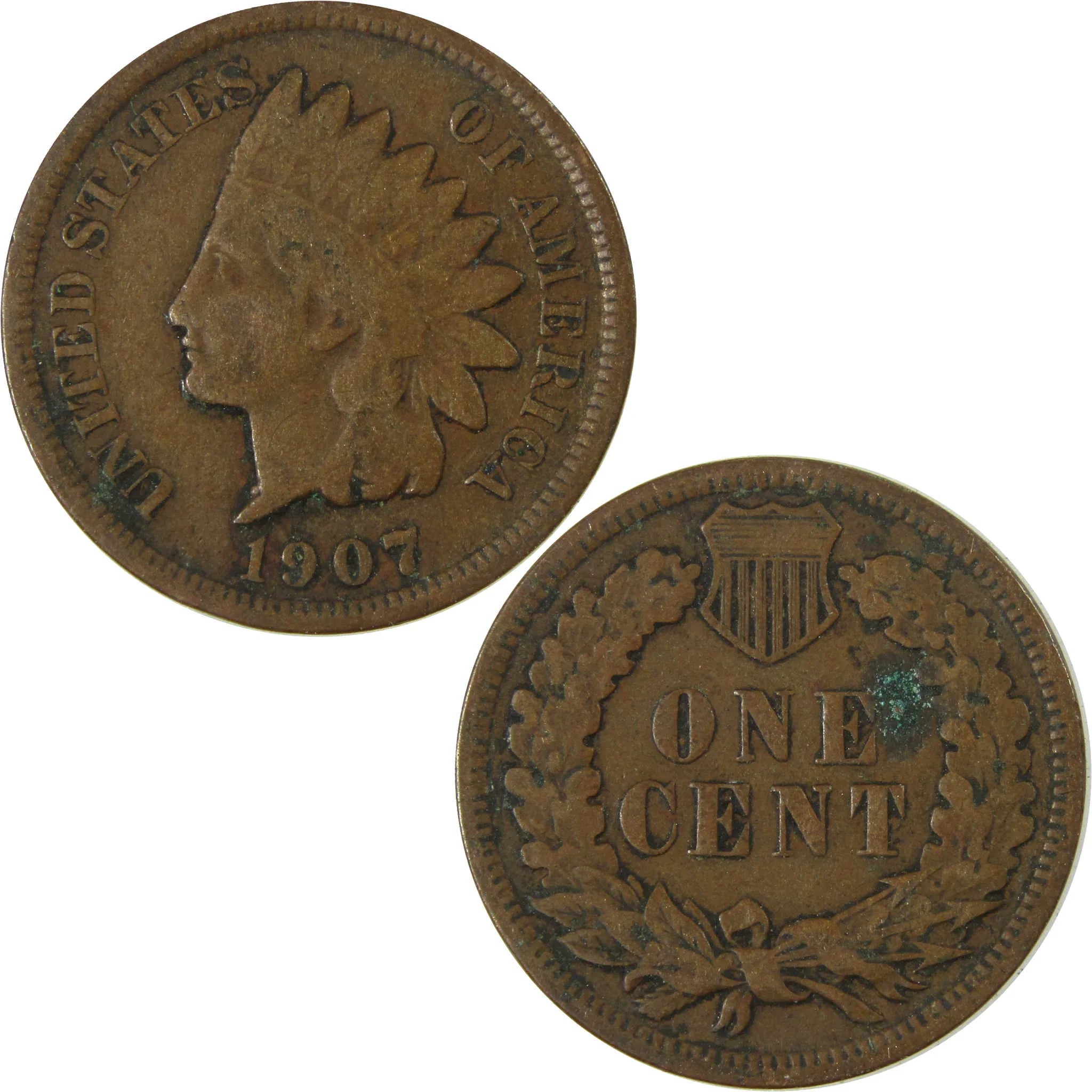 1907 Indian Head Cent VG Very Good Penny 1c Coin SKU:I27006
