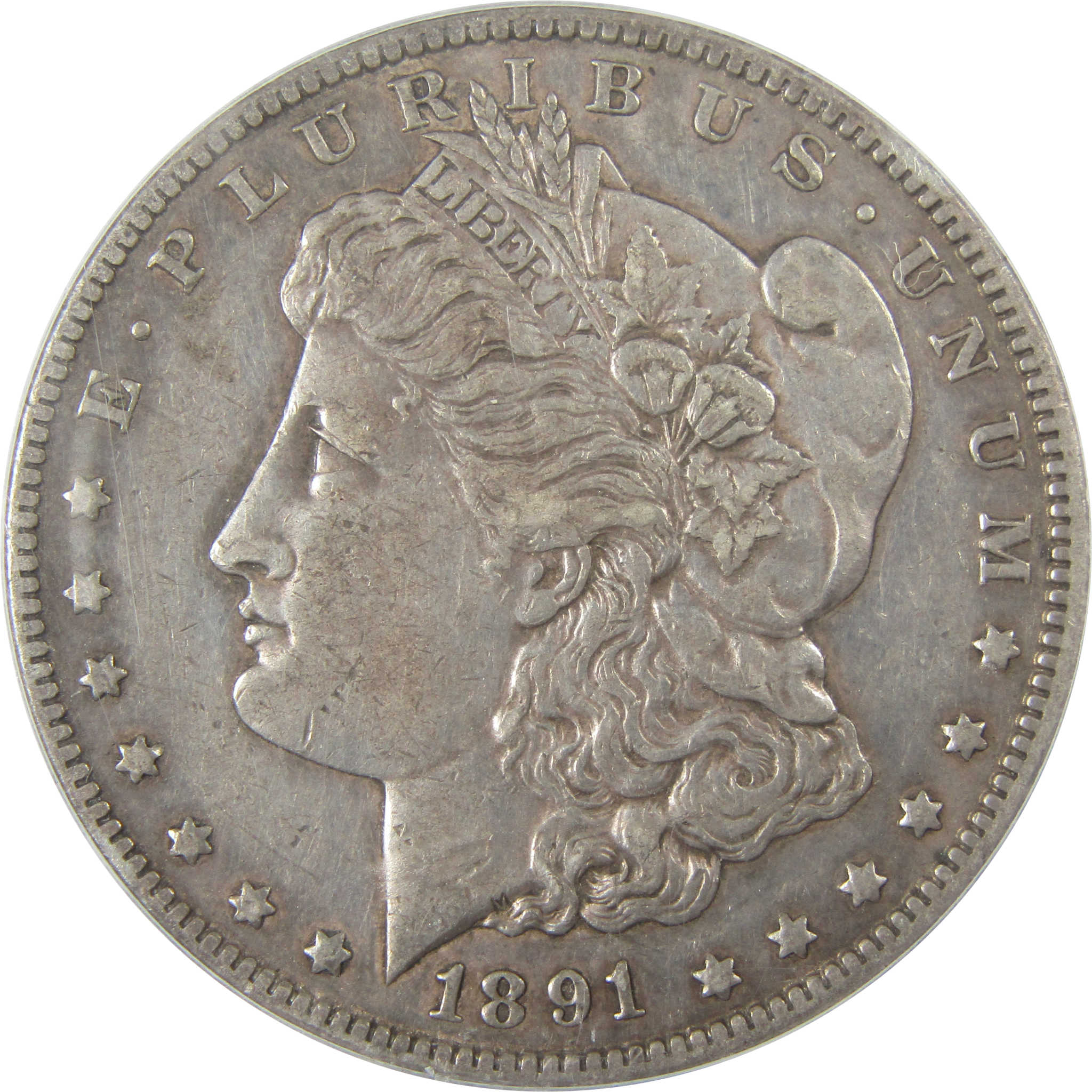 1891 CC Morgan Silver Dollar EF 45 ICG $1 Coin Collectible SKU:I27438