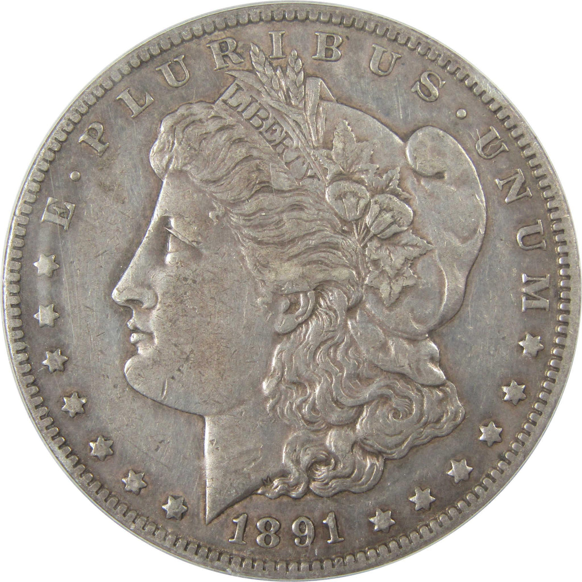 1891 CC Morgan Silver Dollar EF 45 ICG $1 Coin Collectible SKU:I27438 - Morgan coin - Morgan silver dollar - Morgan silver dollar for sale - Profile Coins & Collectibles