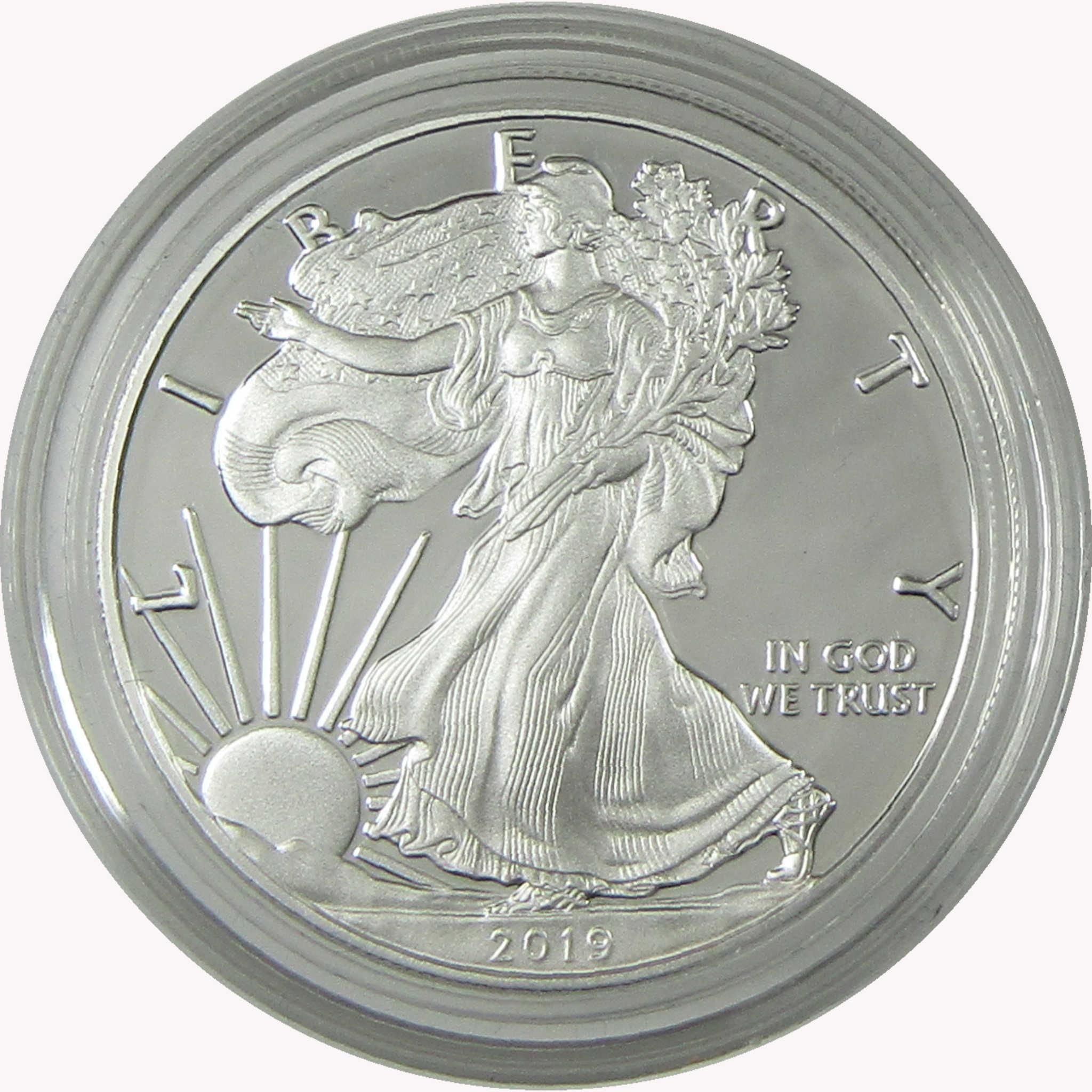 2019 W American Silver Eagle Bullion Proof $1 Coin Collectible OGP COA