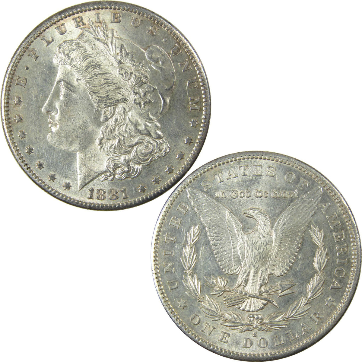 1881 S Morgan Silver Dollar Borderline Uncirculated $1 Coin SKU:I25357 - Morgan coin - Morgan silver dollar - Morgan silver dollar for sale - Profile Coins & Collectibles