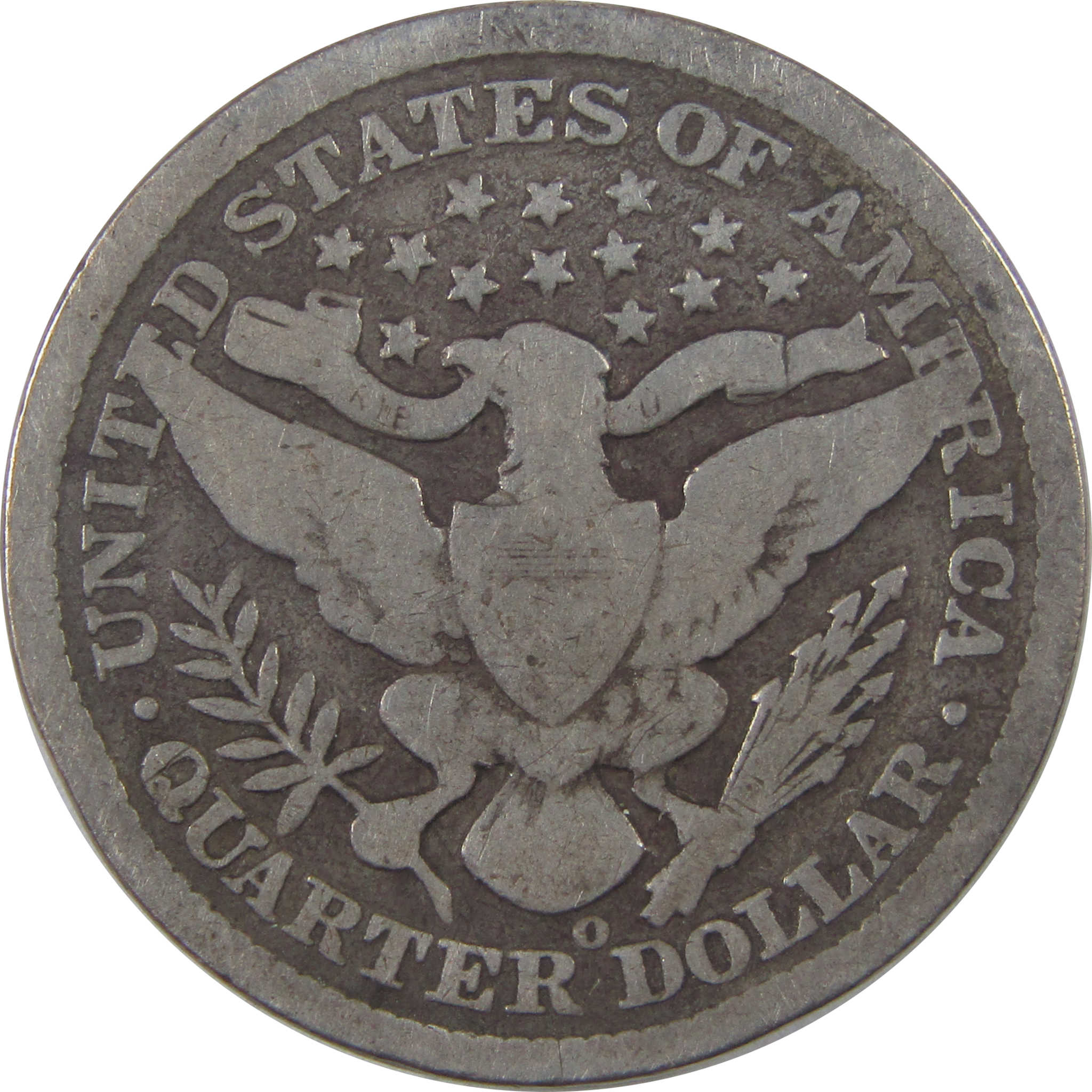 1896 O Barber Quarter G Good Silver 25c Coin SKU:I18818