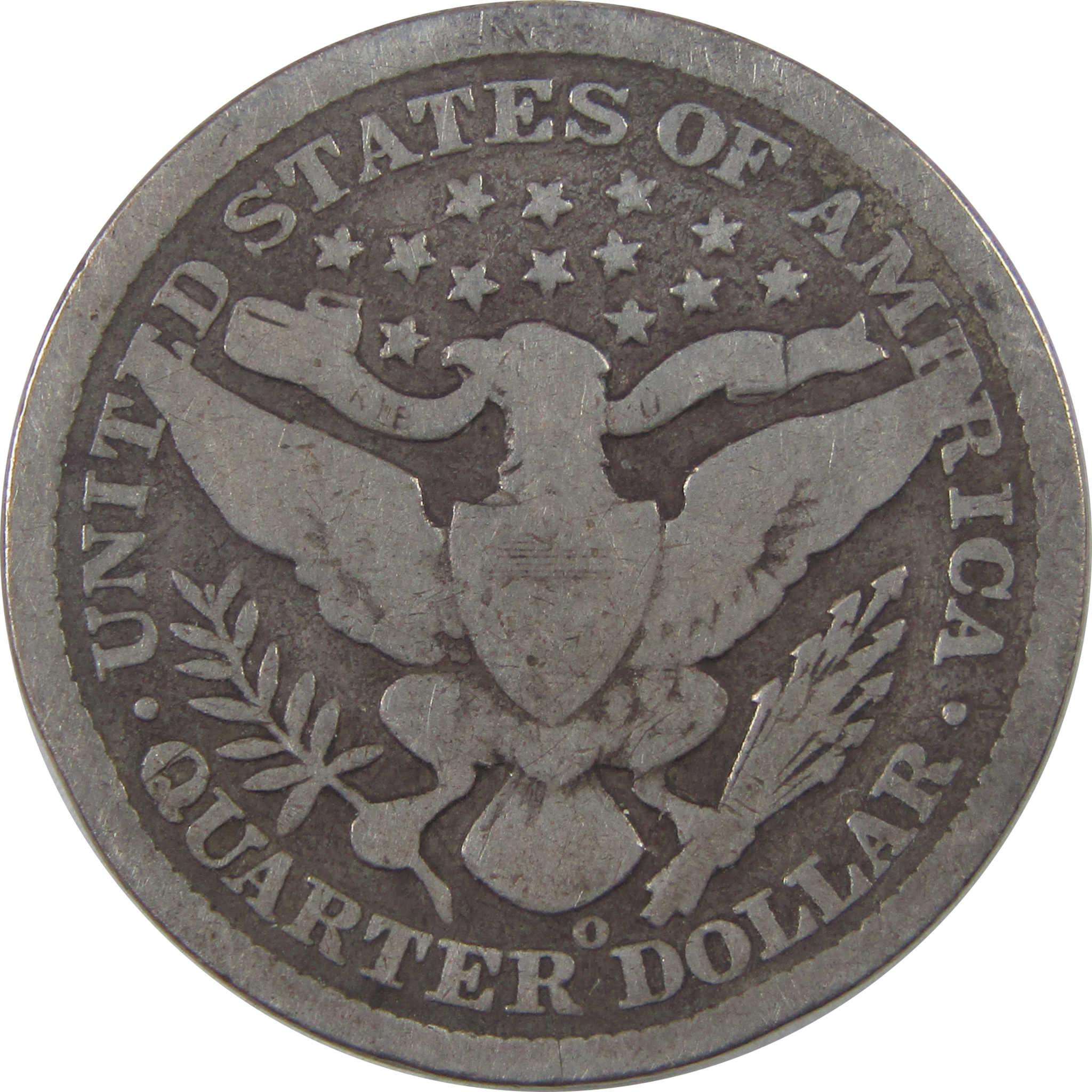 1896 O Barber Quarter G Good Silver 25c Coin SKU:I18818
