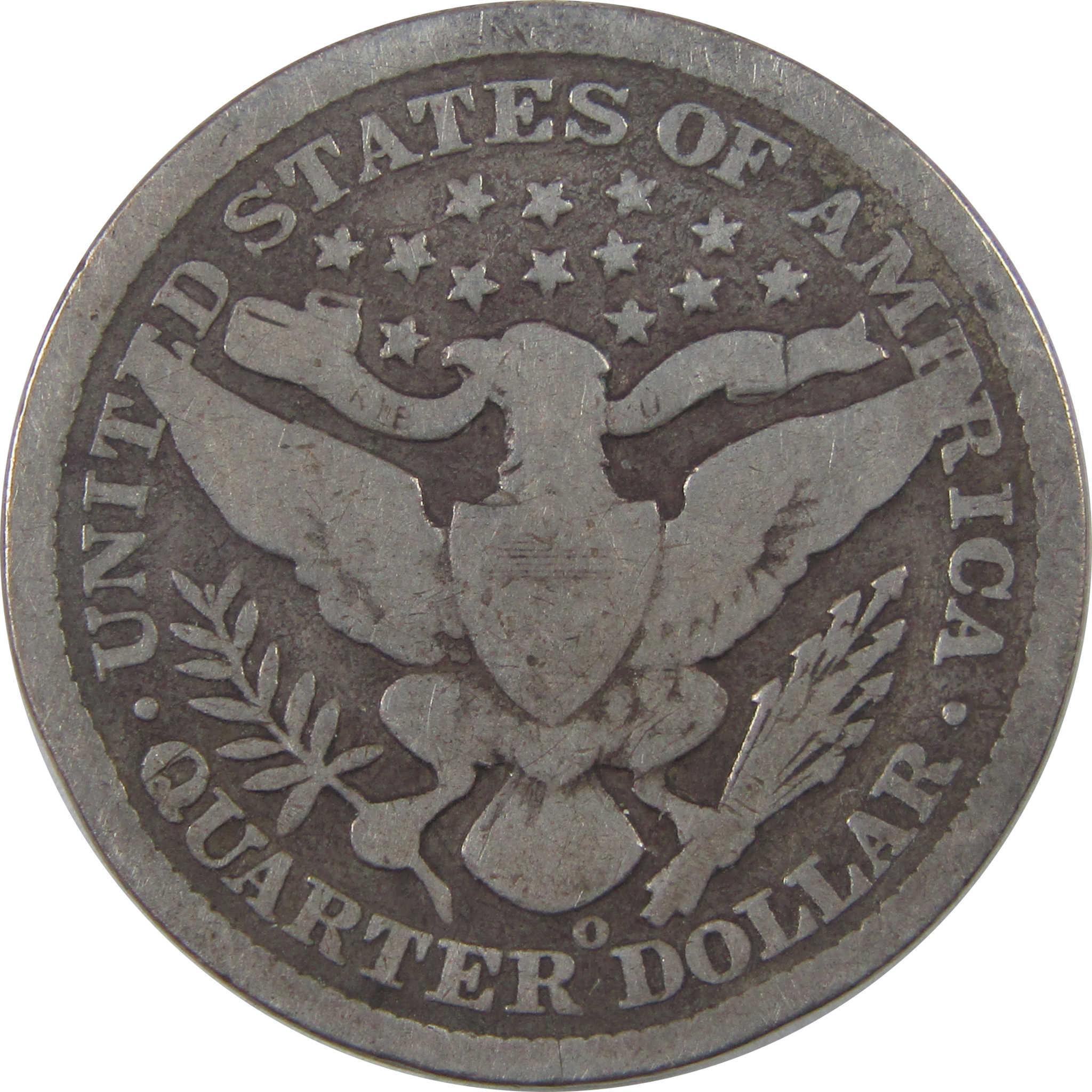 1896 O Barber Quarter G Good Silver 25c Coin SKU:I18818