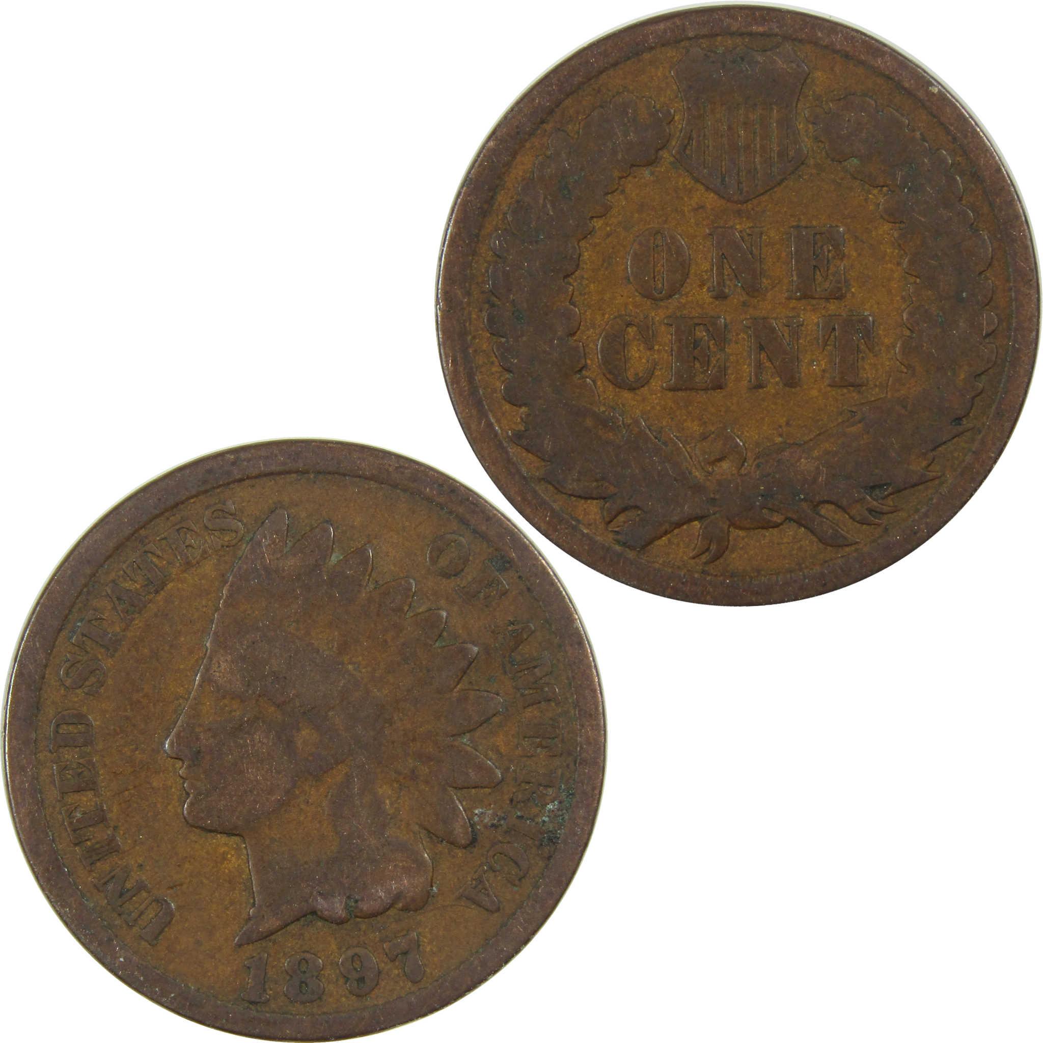 1897 Indian Head Cent G Good Penny 1c Coin SKU:I27031