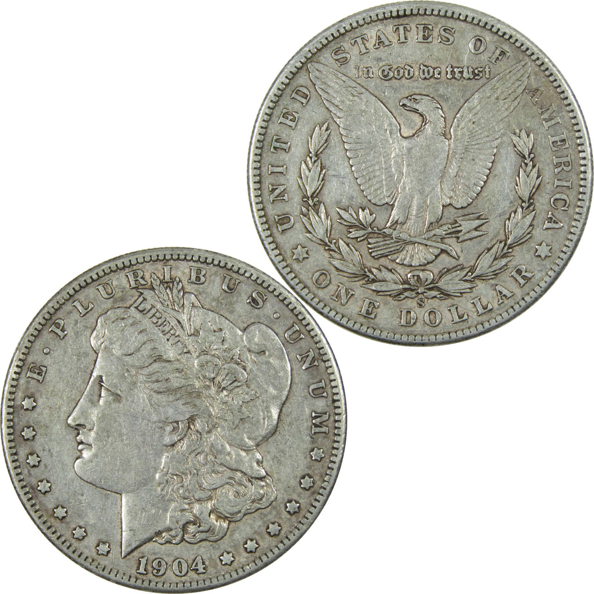 1904 S Morgan Dollar XF EF Extremely Fine Silver $1 Coin SKU:I14766 - Morgan coin - Morgan silver dollar - Morgan silver dollar for sale - Profile Coins & Collectibles